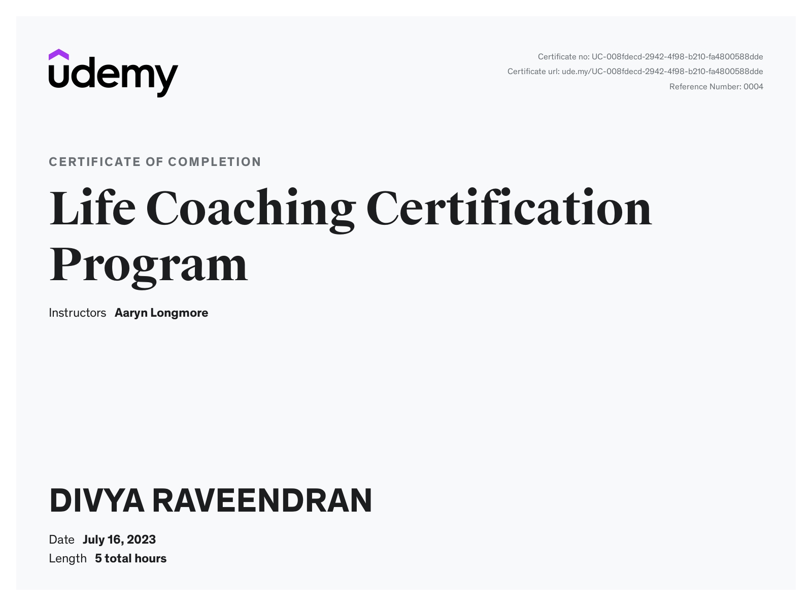 Life Coaching Certification Program