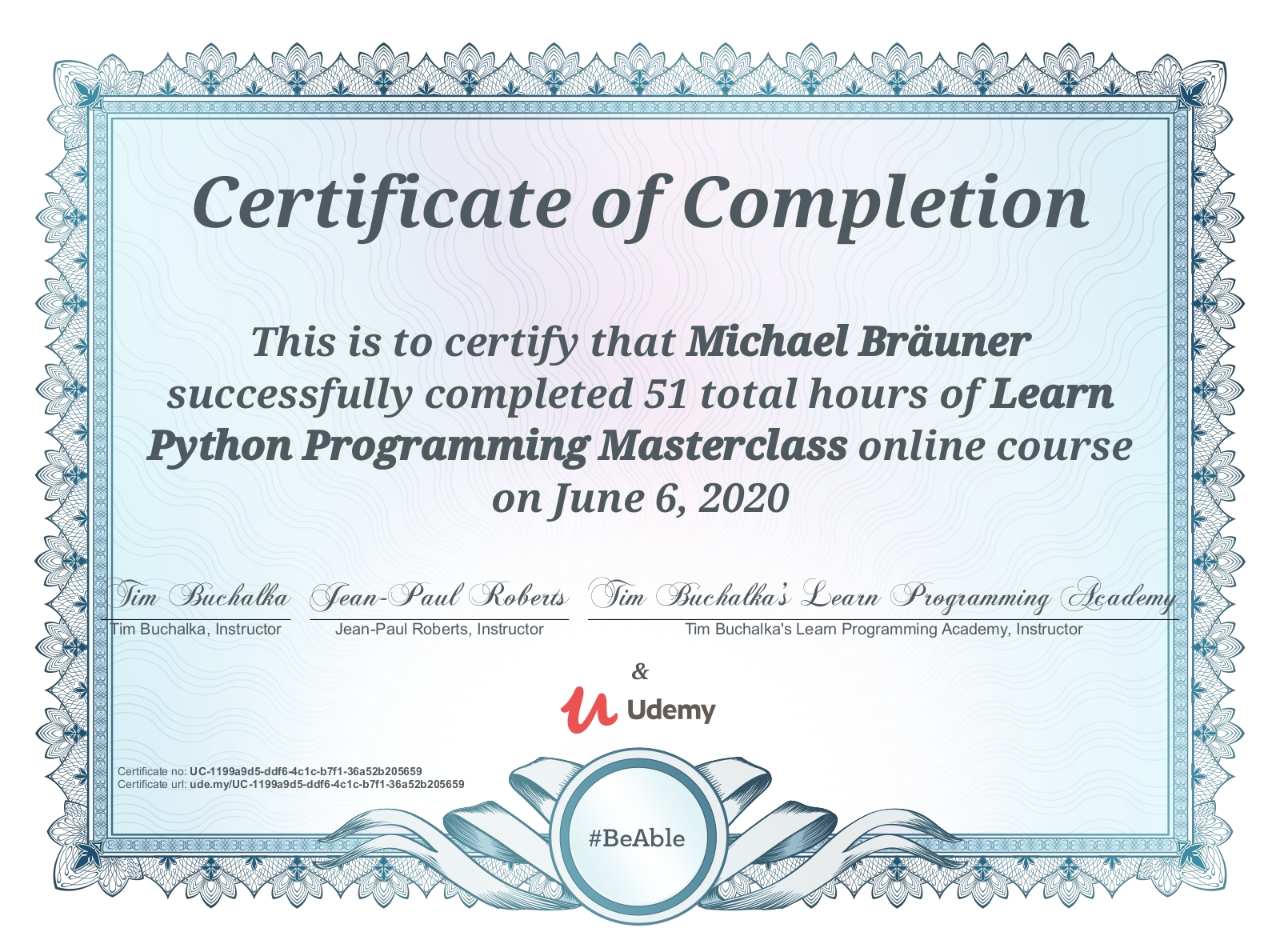 python programming masterclass by pinak dave... Michael Bräuner – Finance Master Student / Portfolio Management ...