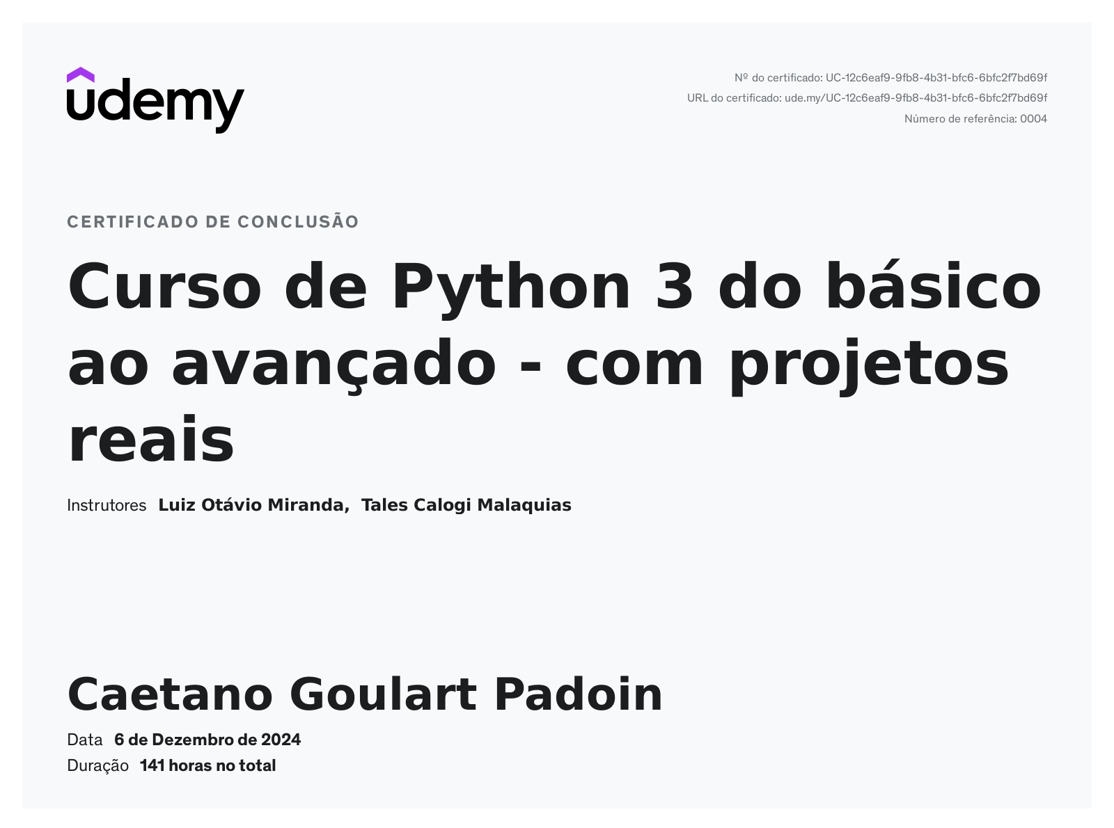 python programming • rafael garcia • ucd... Caetano Goulart Padoin - Analista de Sistemas Jr | Webhook | Automação ...