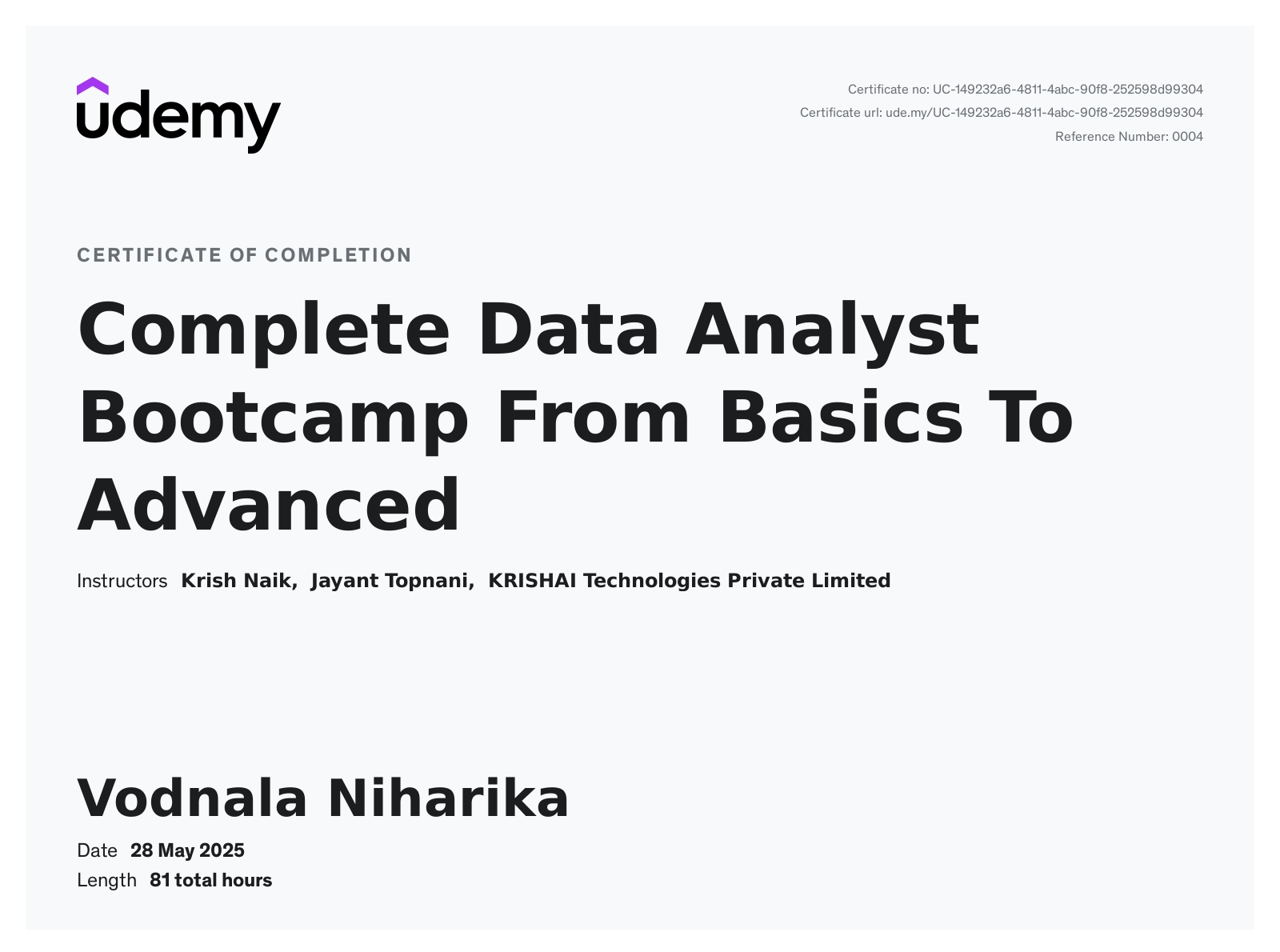 Niharika Vodnala - Freelance Technical Trainer | Data Analyst | SQL ...