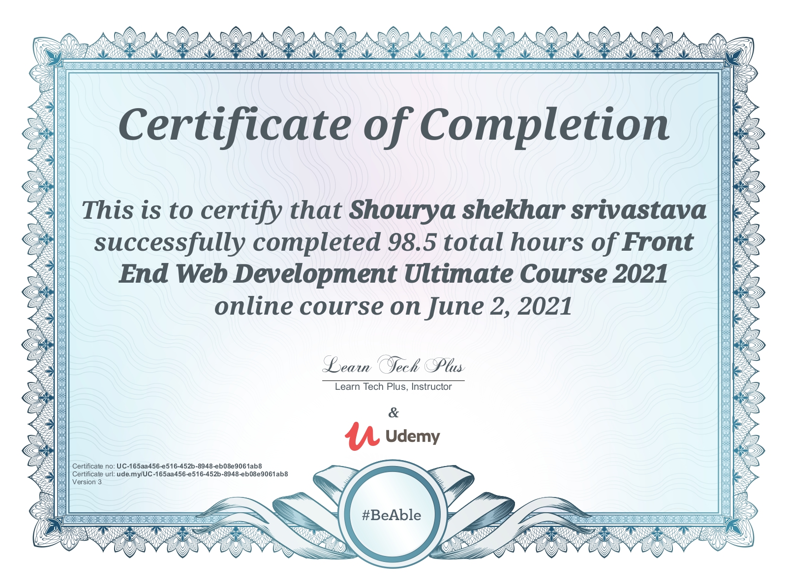 Certificates
