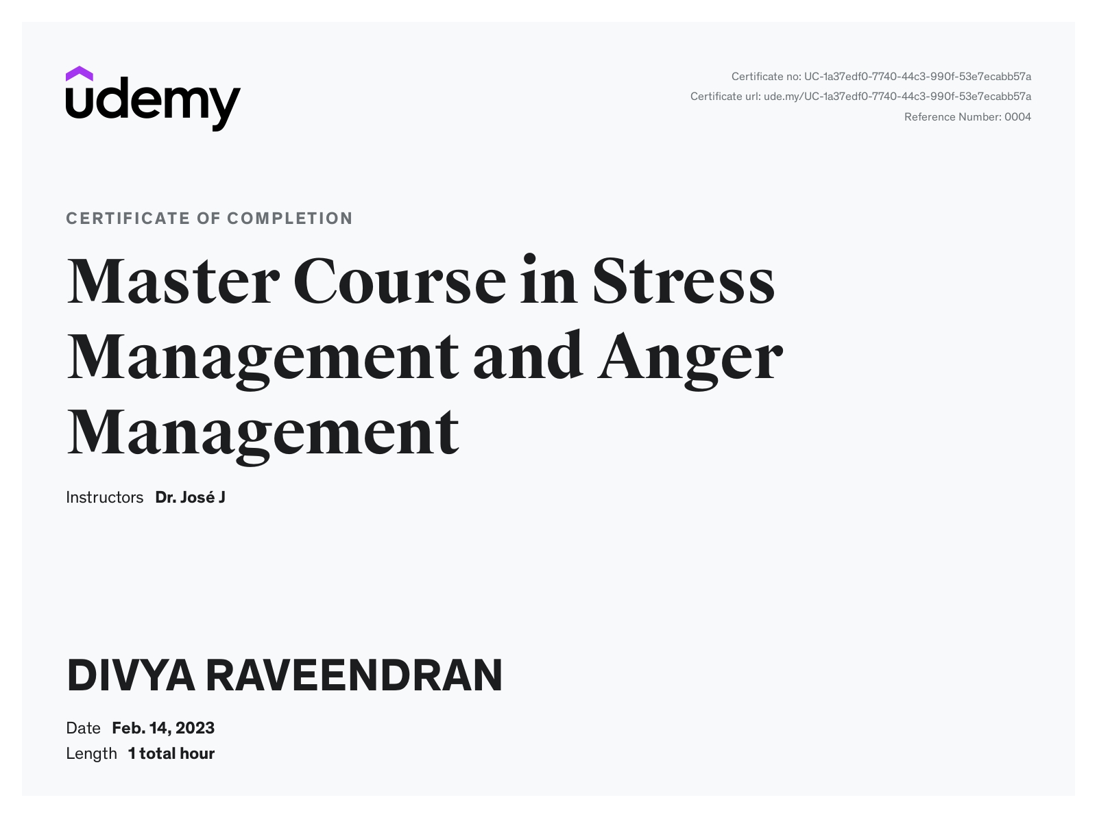 Master Course in Stress Management and Anger Management