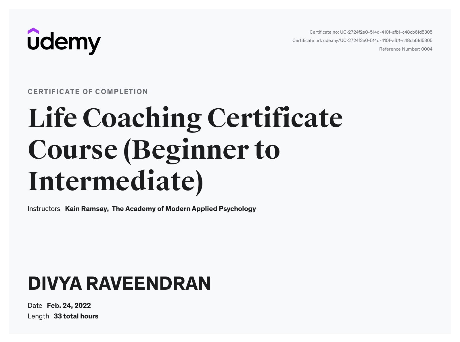 Life Coaching Certificate Course (Beginner to Intermediate)