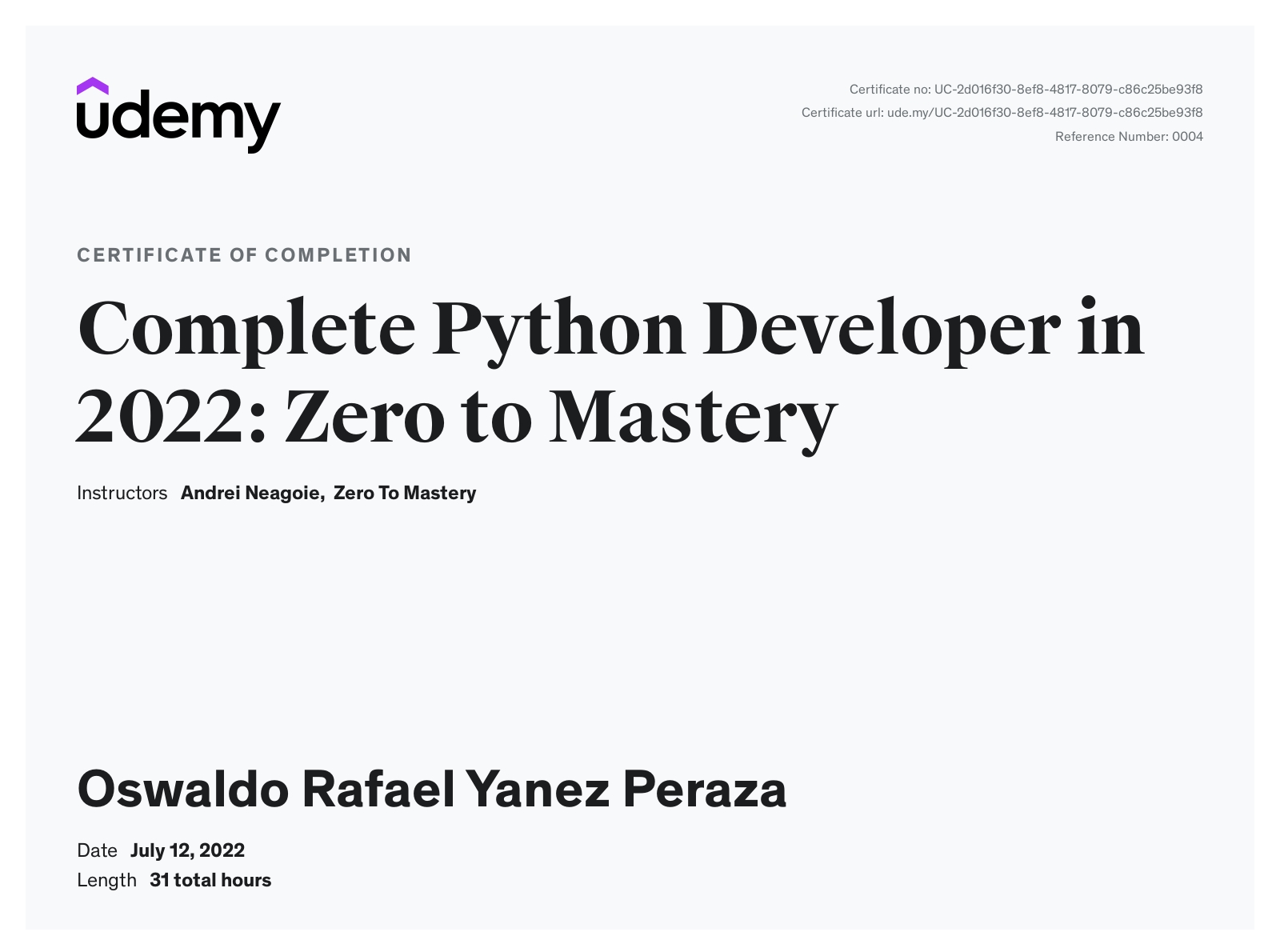 Udemyemy Python Spring Oswaldo Yánez - Software Engineer | AI/Automation Analyst | Odoo ...