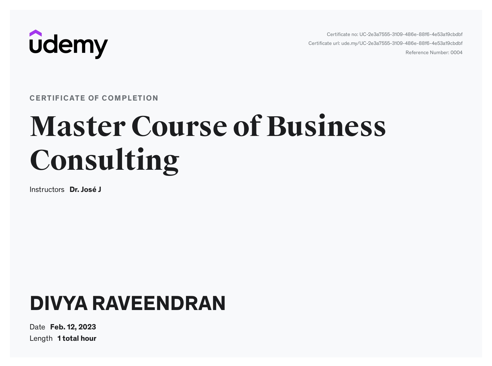 Master Course of Business Consulting