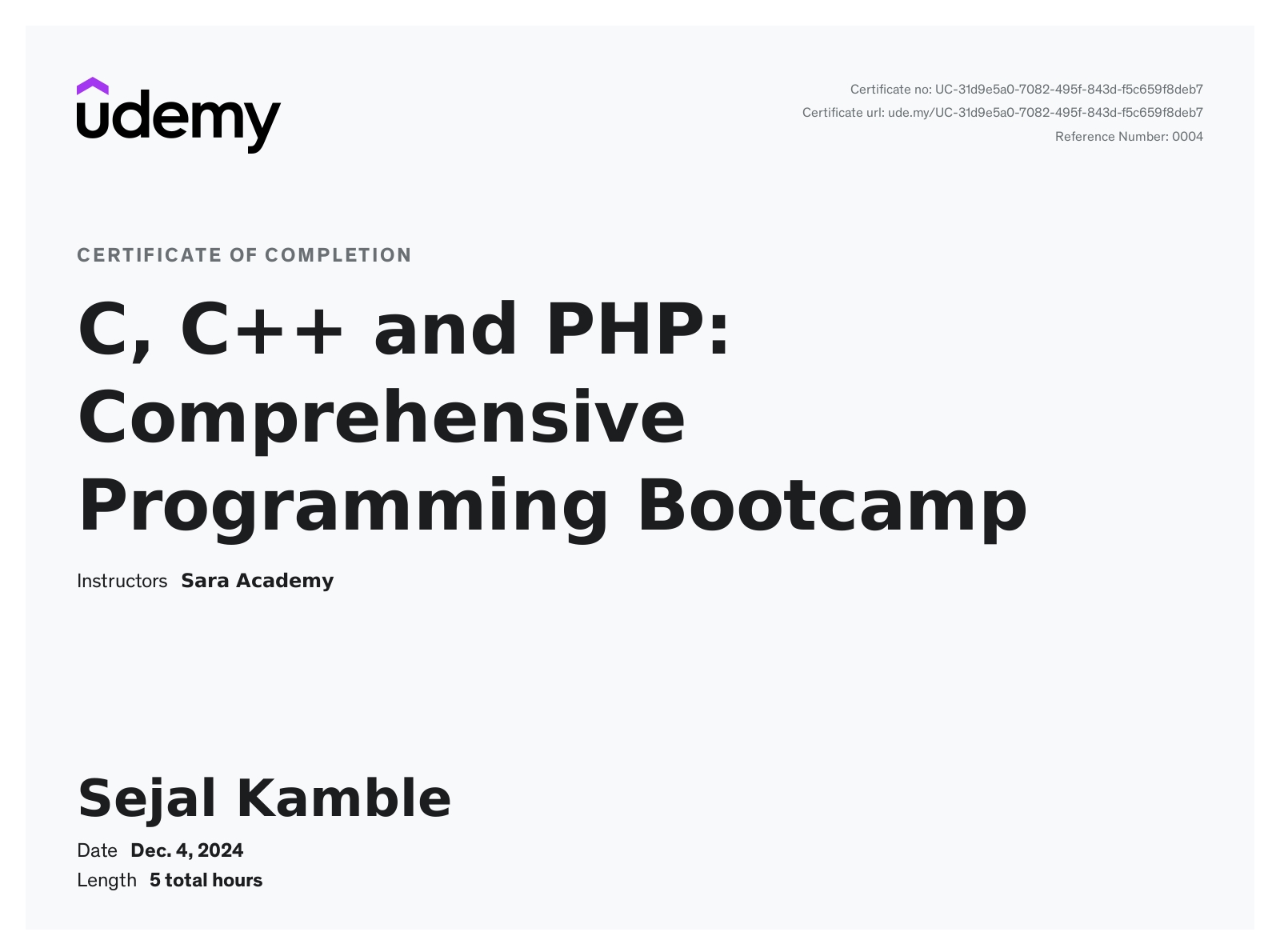 completed an intensive course in java, c++, andphp on... Sejal Kamble - CSE’27 💻 | Full Stack Developer | AI Enthusiast 🤖 ...