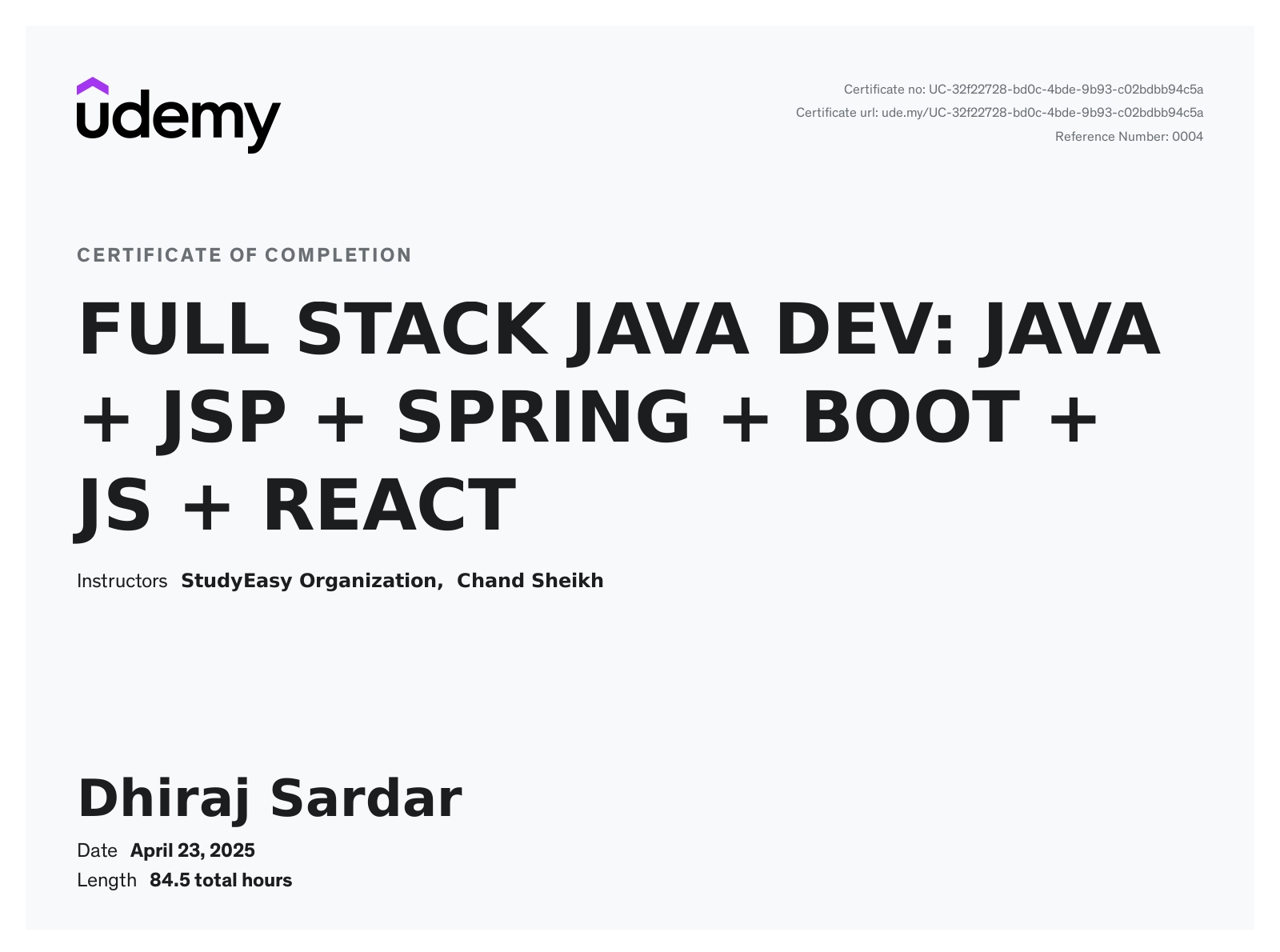 Dhiraj Sardar - Backend & Flutter Developer | Java (Spring Boot ...