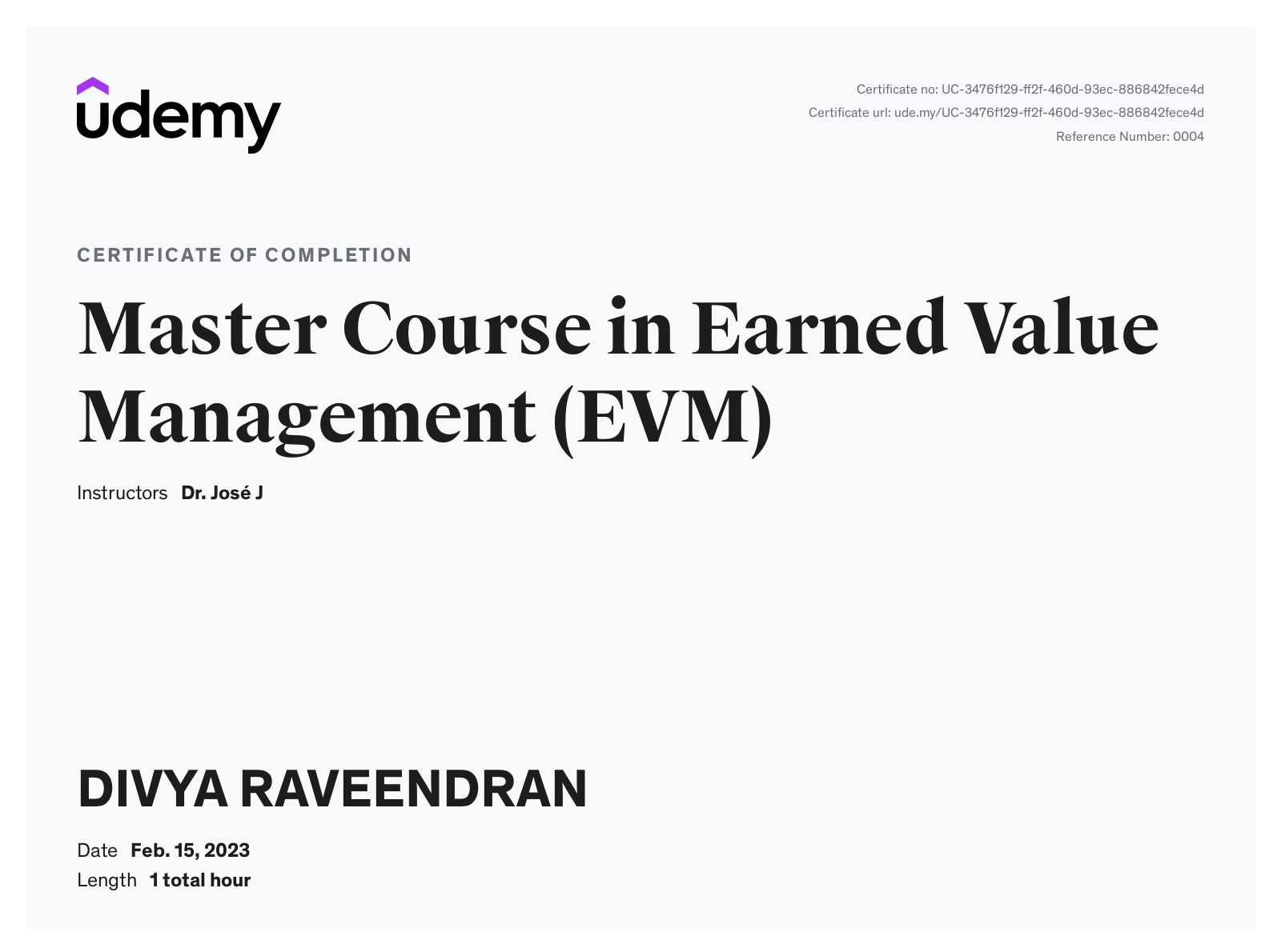Master Course in Earned Value Management (EVM)