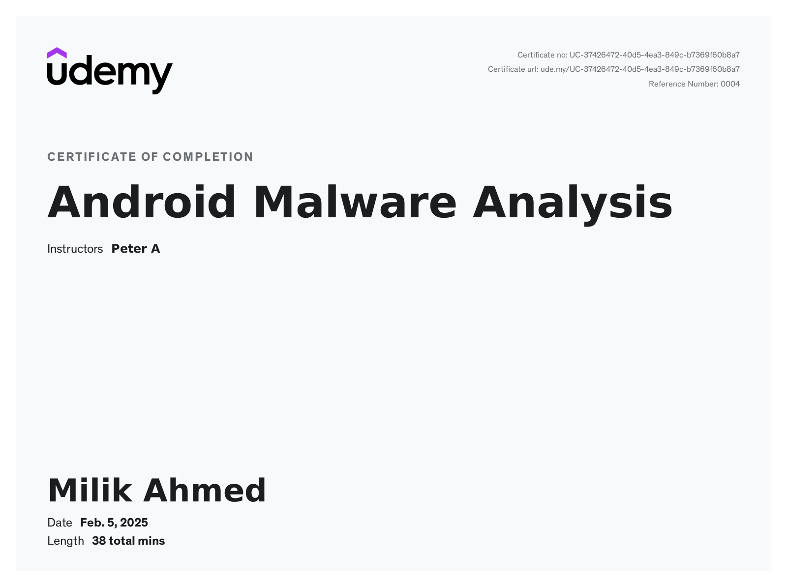 Android Malware Analysis Certificate