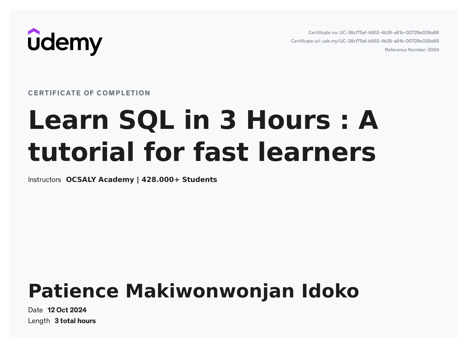 Patience Makiwonwonjan Idoko - Software Quality Assurance Engineer ...