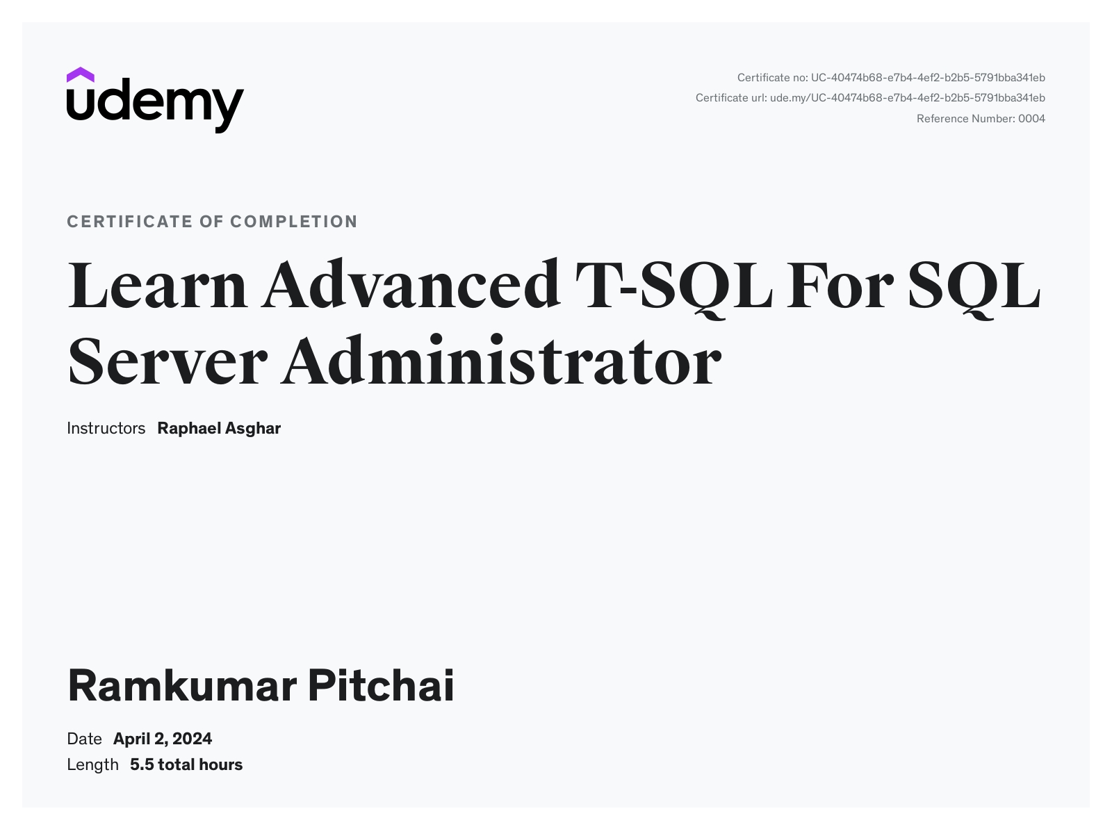 Ramkumar Pitchai - Senior Data Analyst | SQL · Python · Power BI · SSIS ...