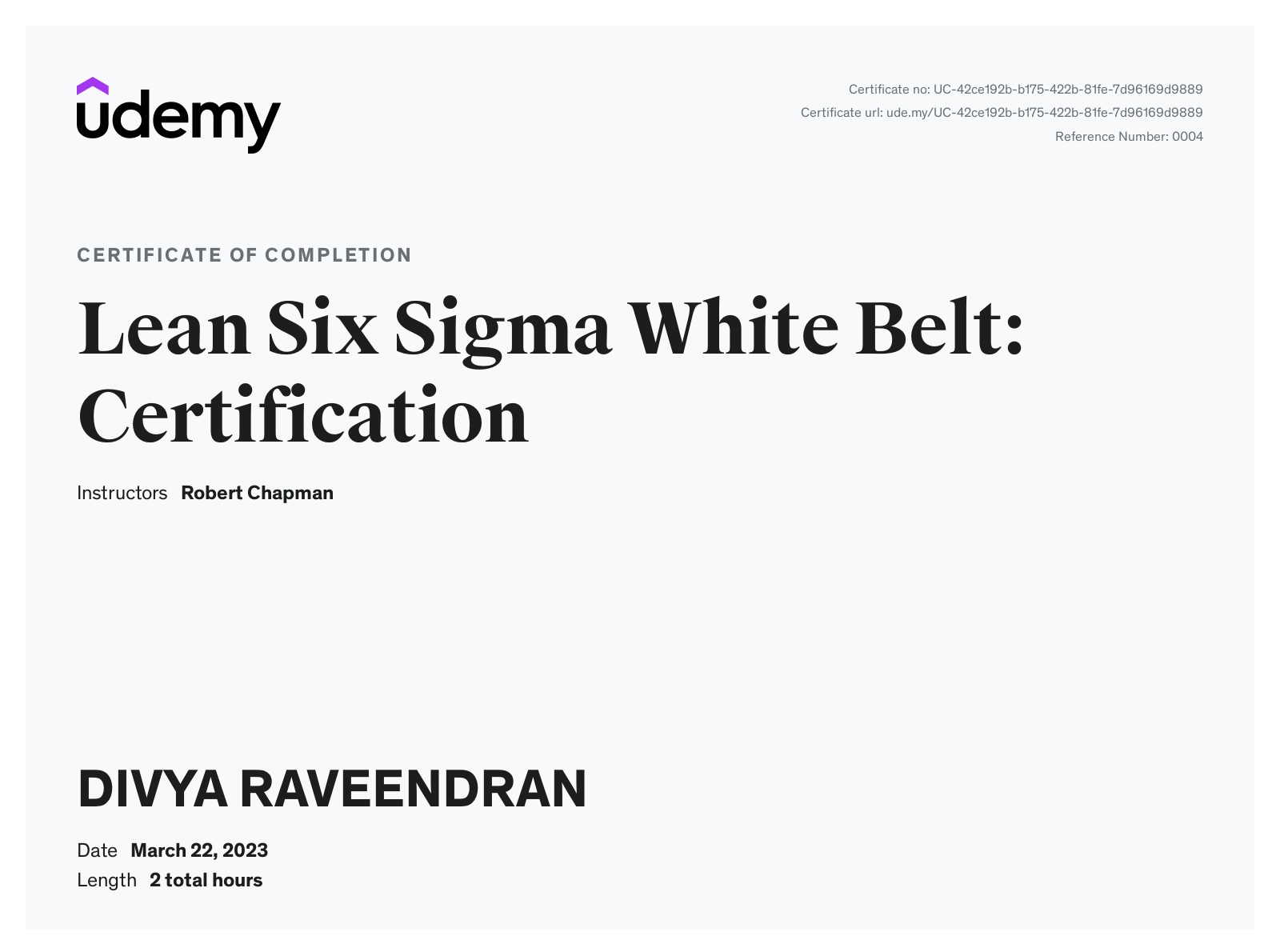 Lean Six Sigma White Belt: Certification
