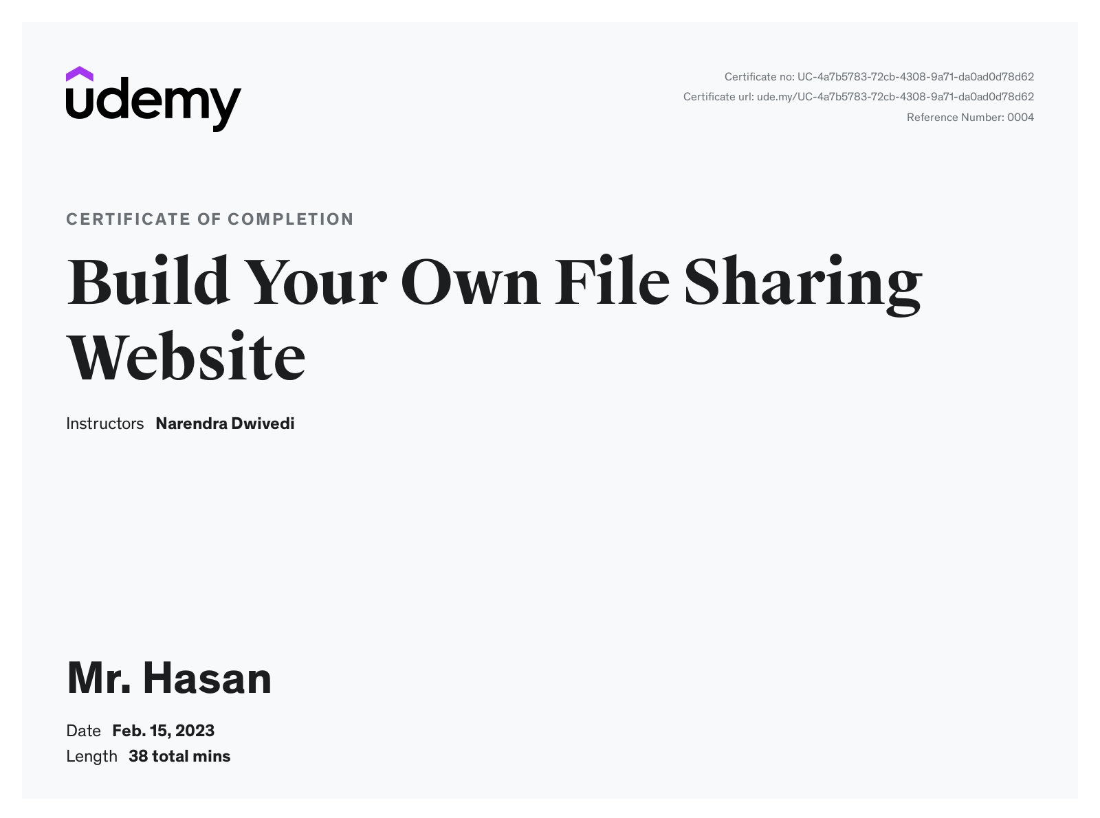 certificate