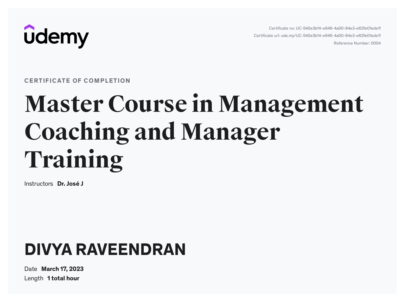 Master Course in Management Coaching and Manager Training