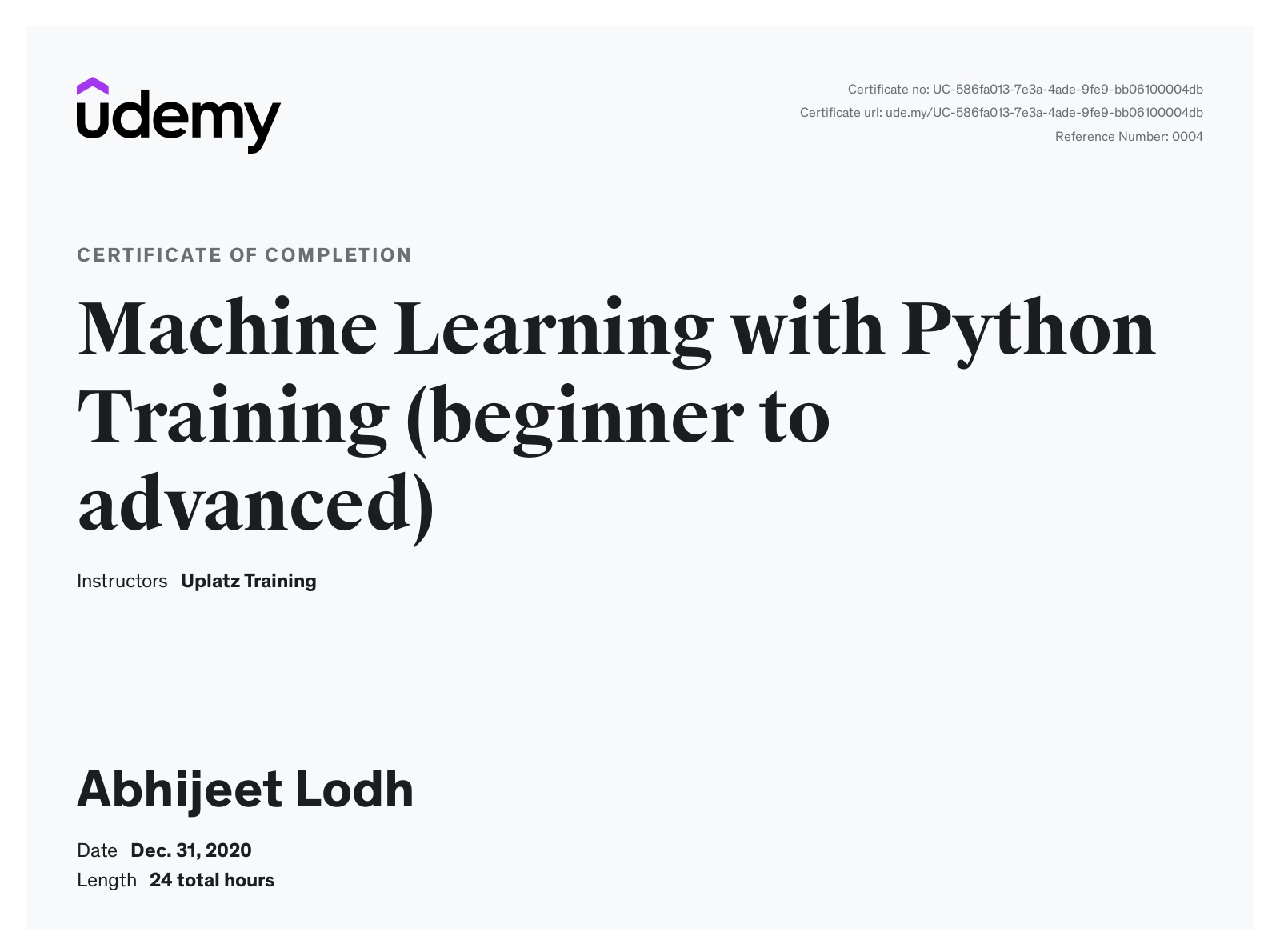 ML Python Training