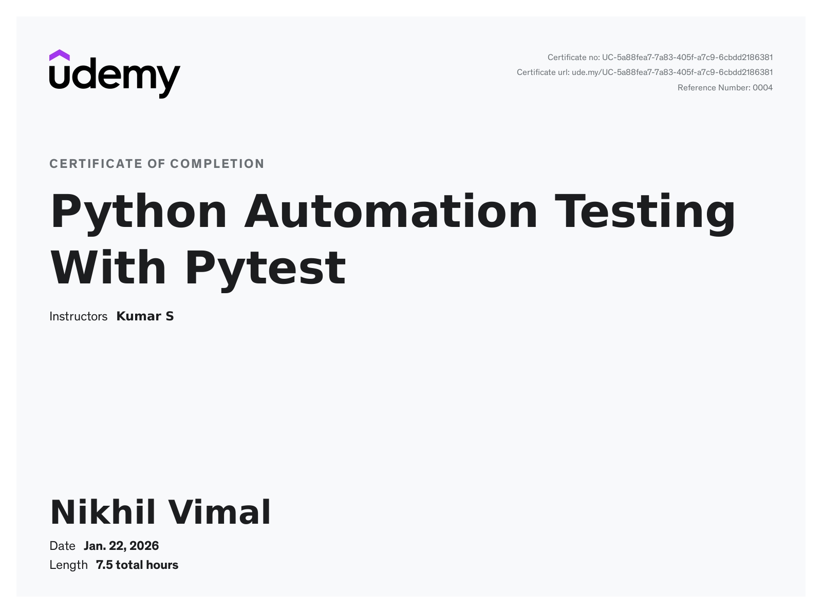 Nikhil Vimal - Automation testing | Pytest|selenium web driver| python ...