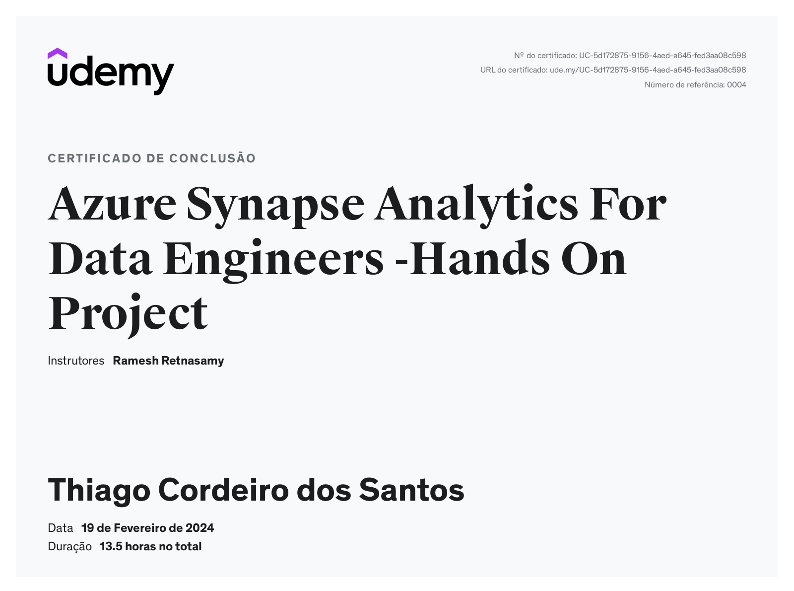 Thiago Cordeiro dos Santos - Coordenador de Dados | Data Architect ...
