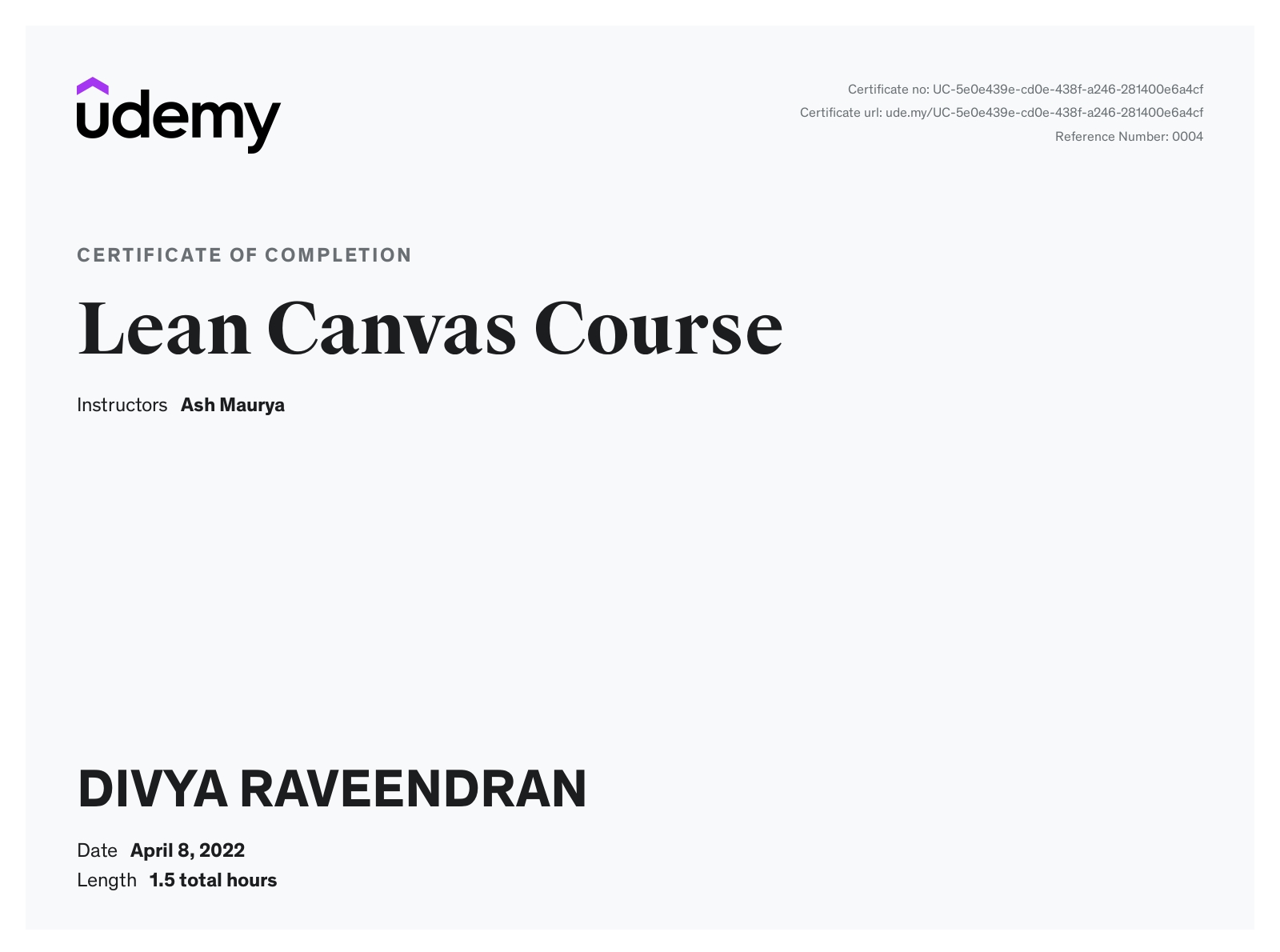 Lean Canvas Course