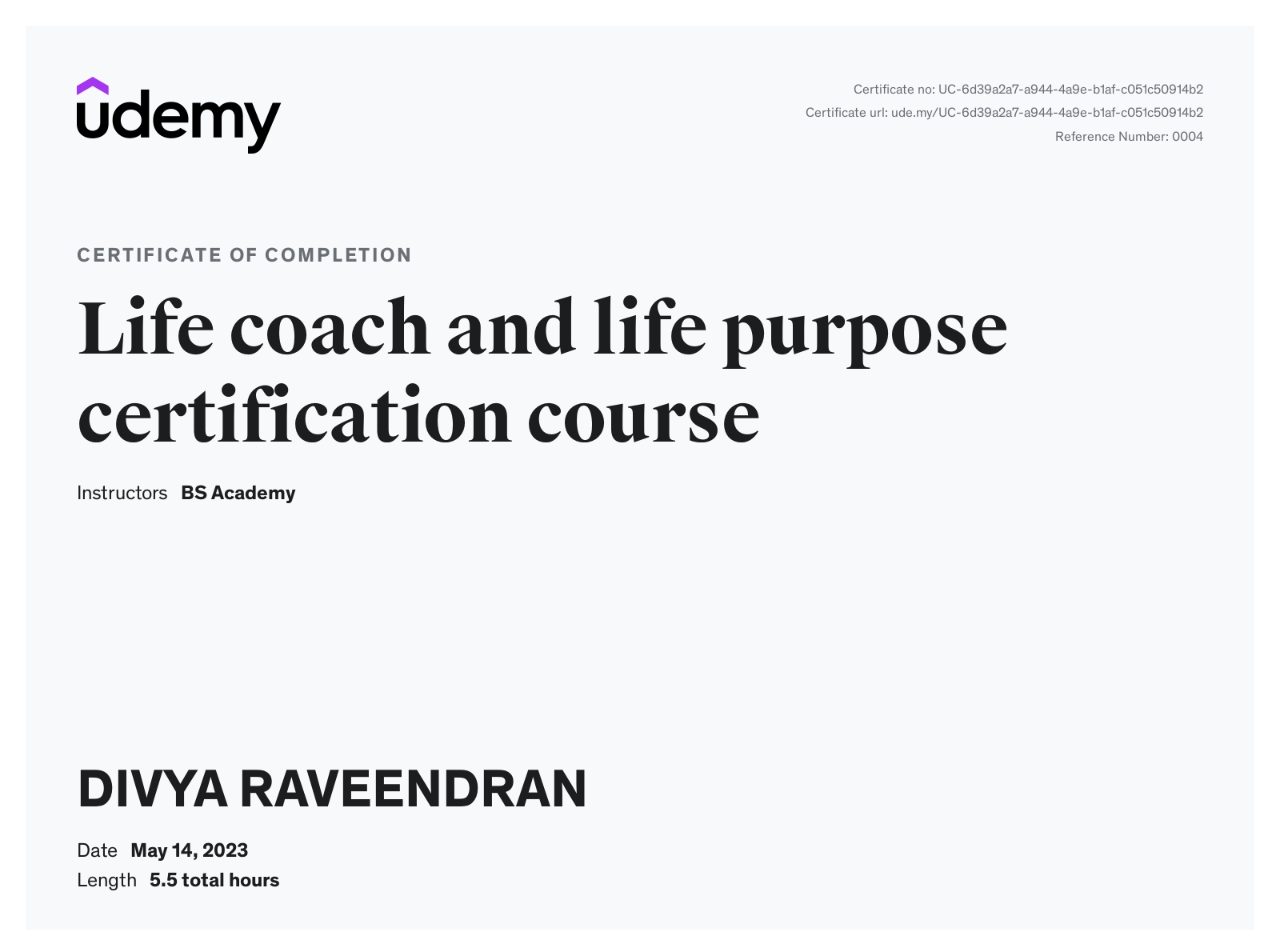 Life coach and life purpose certification course
