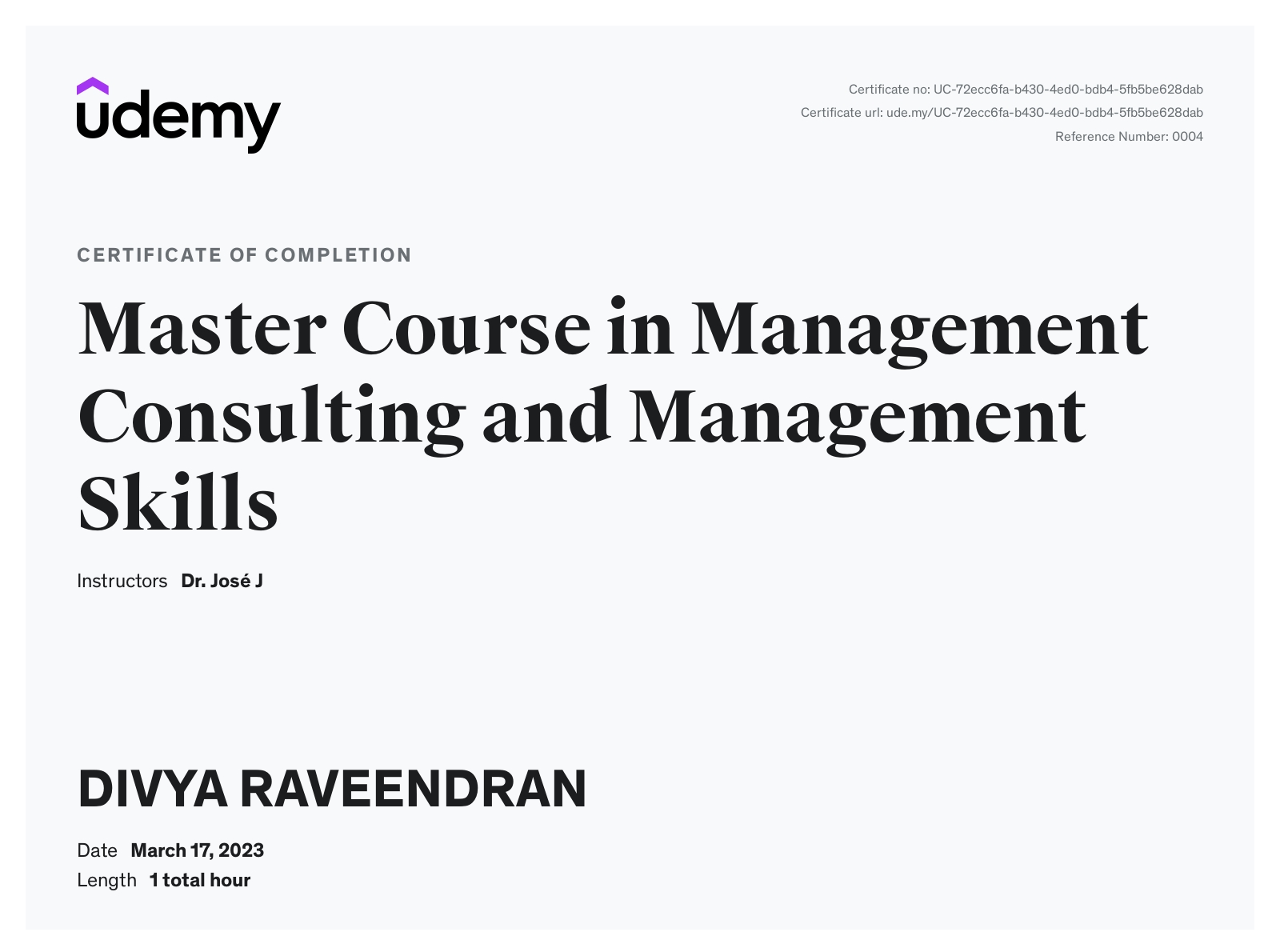 Master Course in Management Consulting and Management Skills