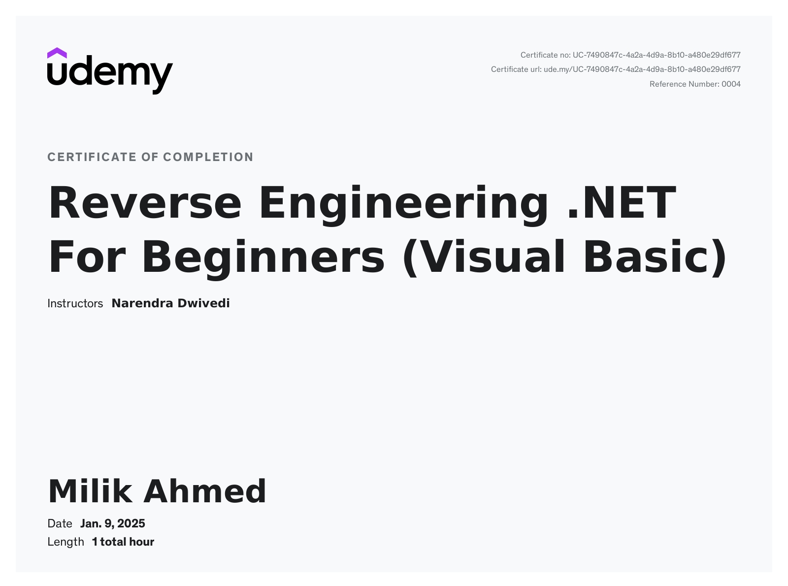 Reverse Engineering .NET Certificate
