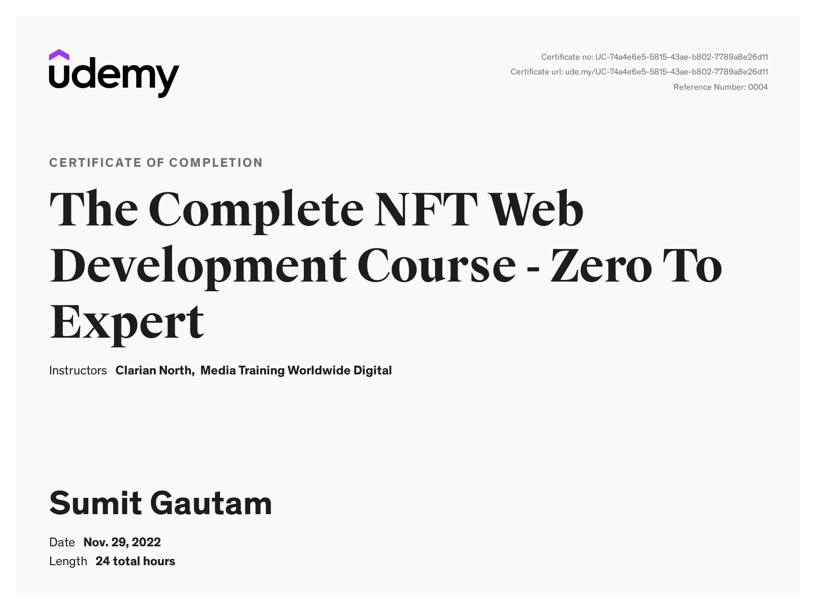 NFT Web Development - Udemy