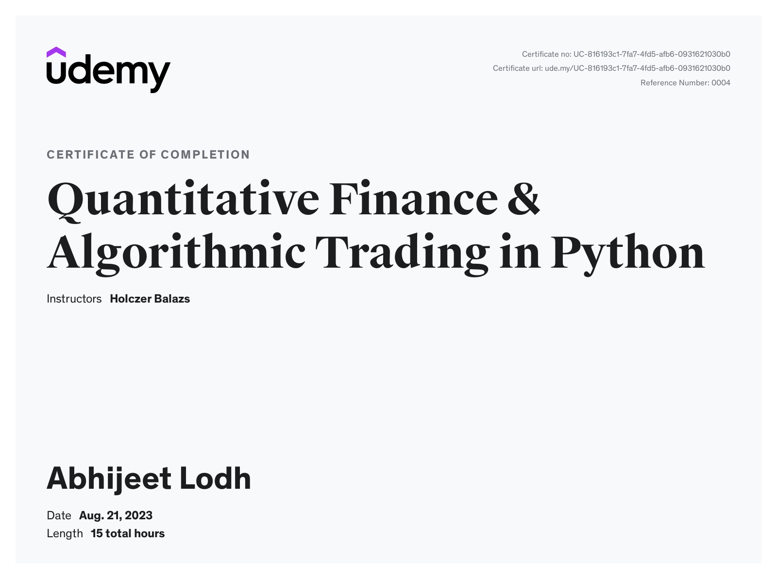 Quant Finance