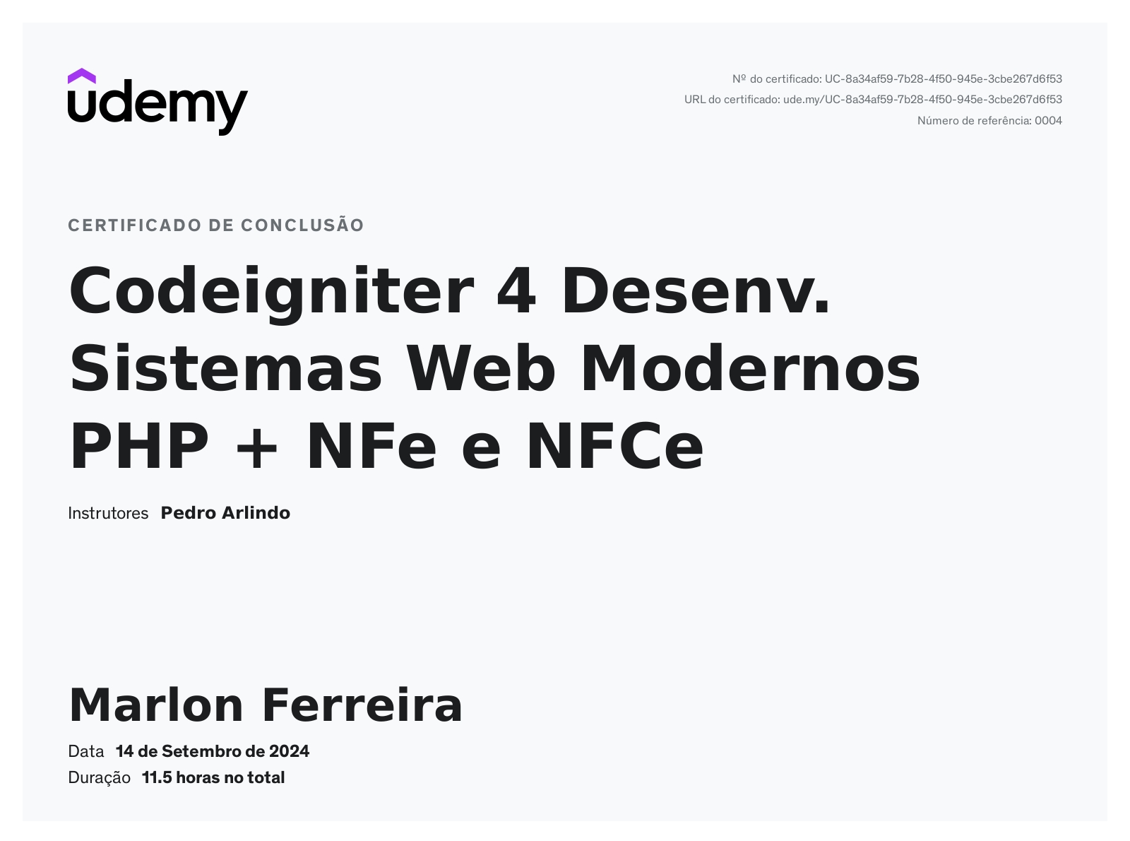 Codeigniter 4 Desenv. Sistemas Web Modernos PHP + NFe e NFCe