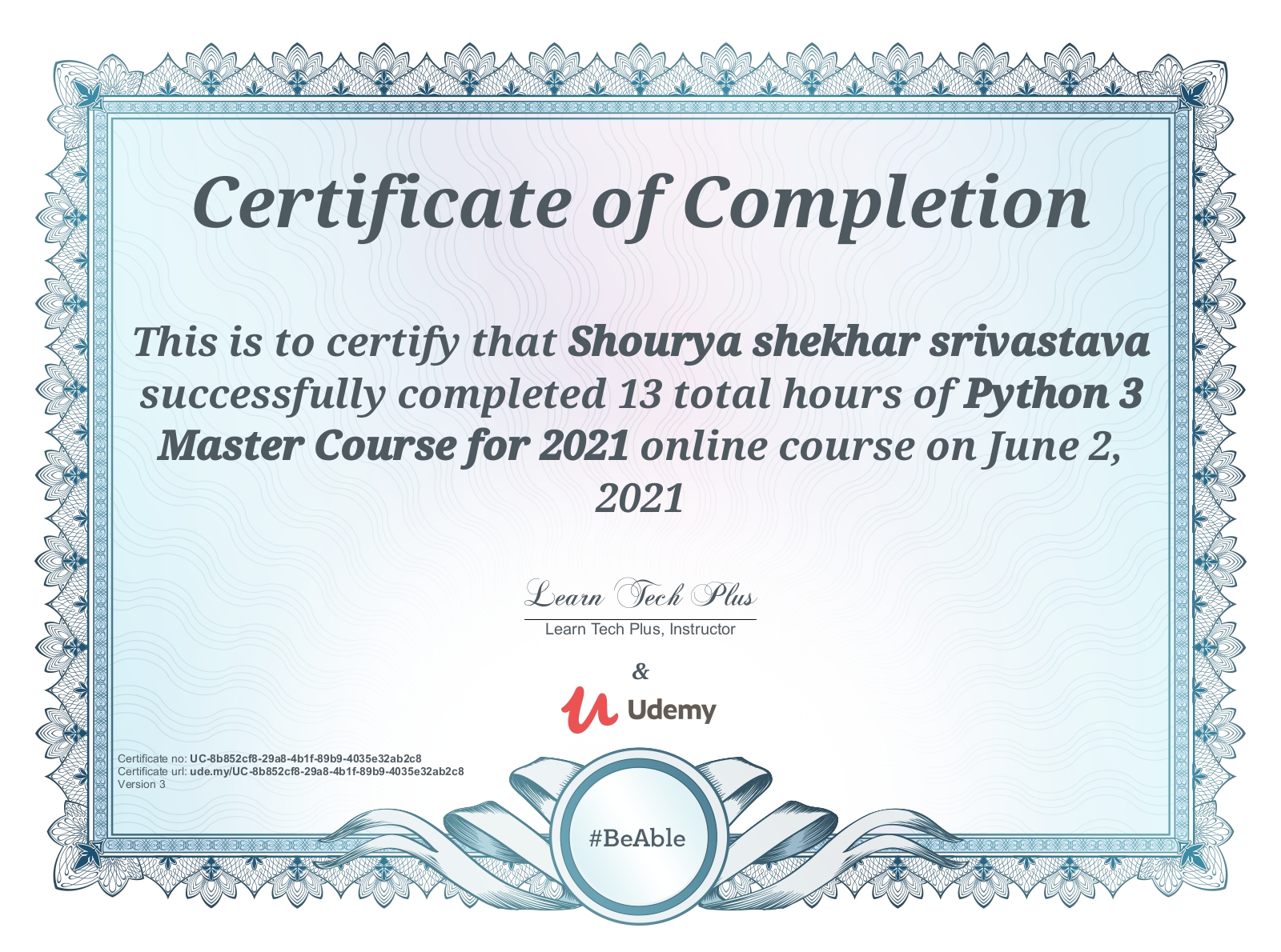 Certificates