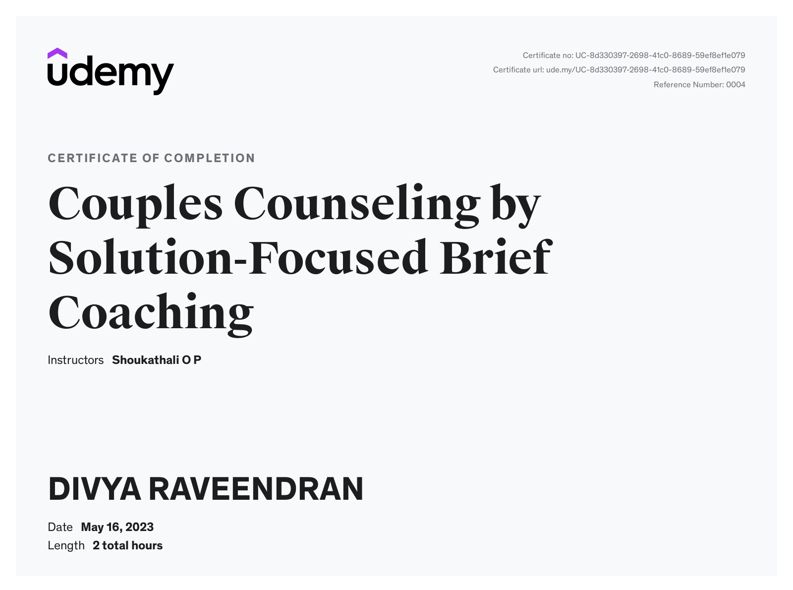 Couples Counseling by Solution-Focused Brief Coaching 