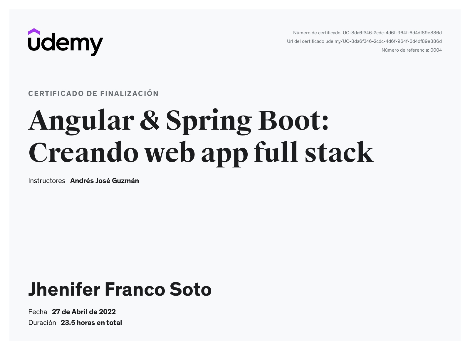 Jhenifer Franco Soto - Senior Full Stack Developer | Angular · Node.js ...