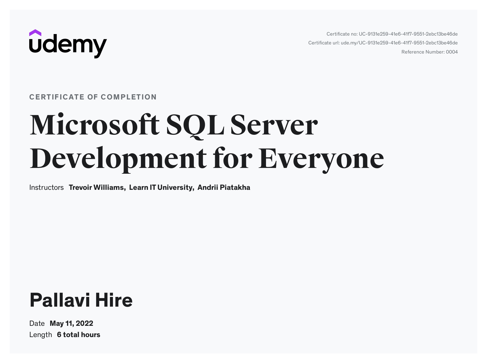 Pallavi Hire - Software Developer | ASP.NET Core | C# | Blazor | SQL ...