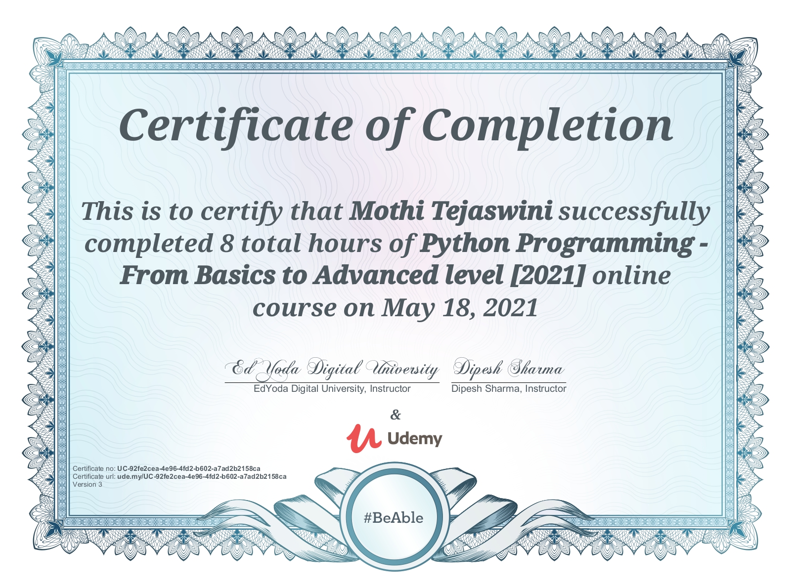 TEJASWINI MOTHI - Associate Software Engineer | LinkedIn