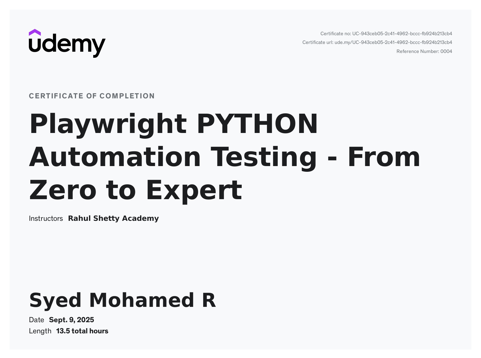 Syed Mohamed R. - QA Automation Engineer | Playwright & Selenium ...