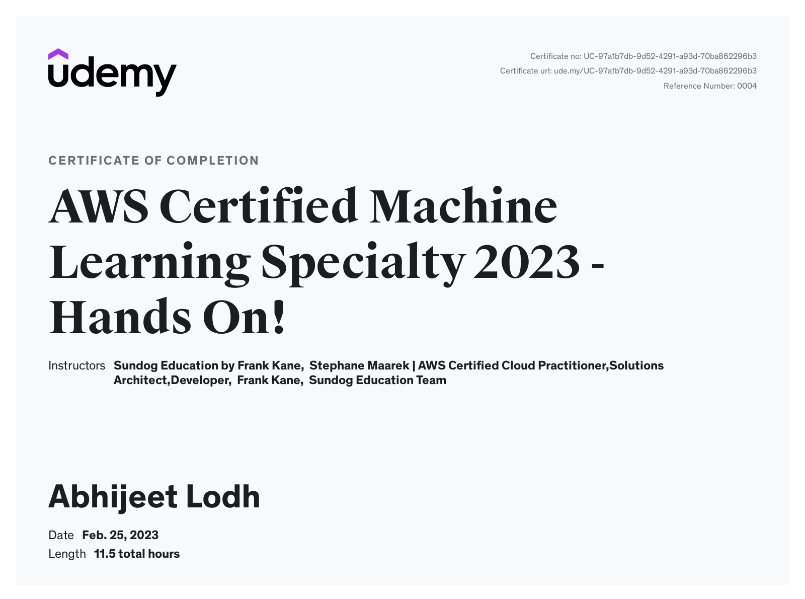 AWS ML Specialty