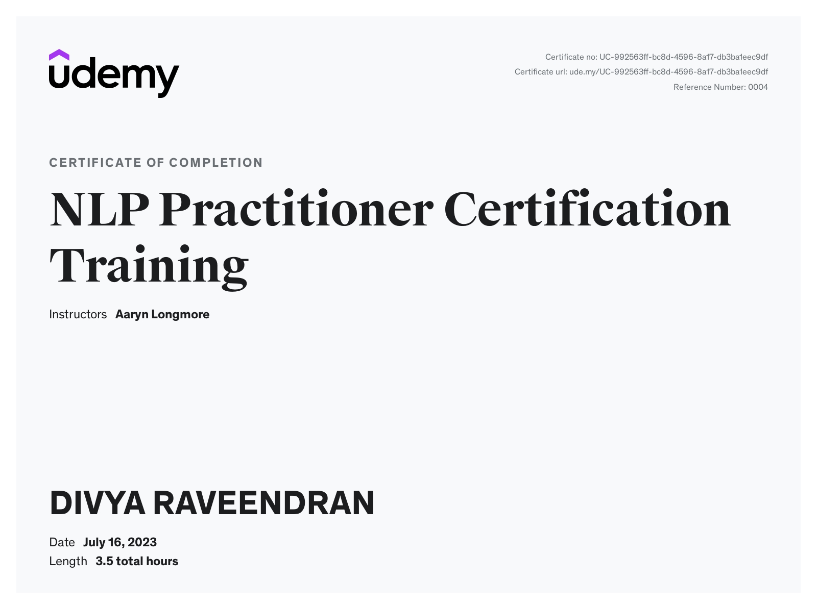NLP Practitioner Certification Training