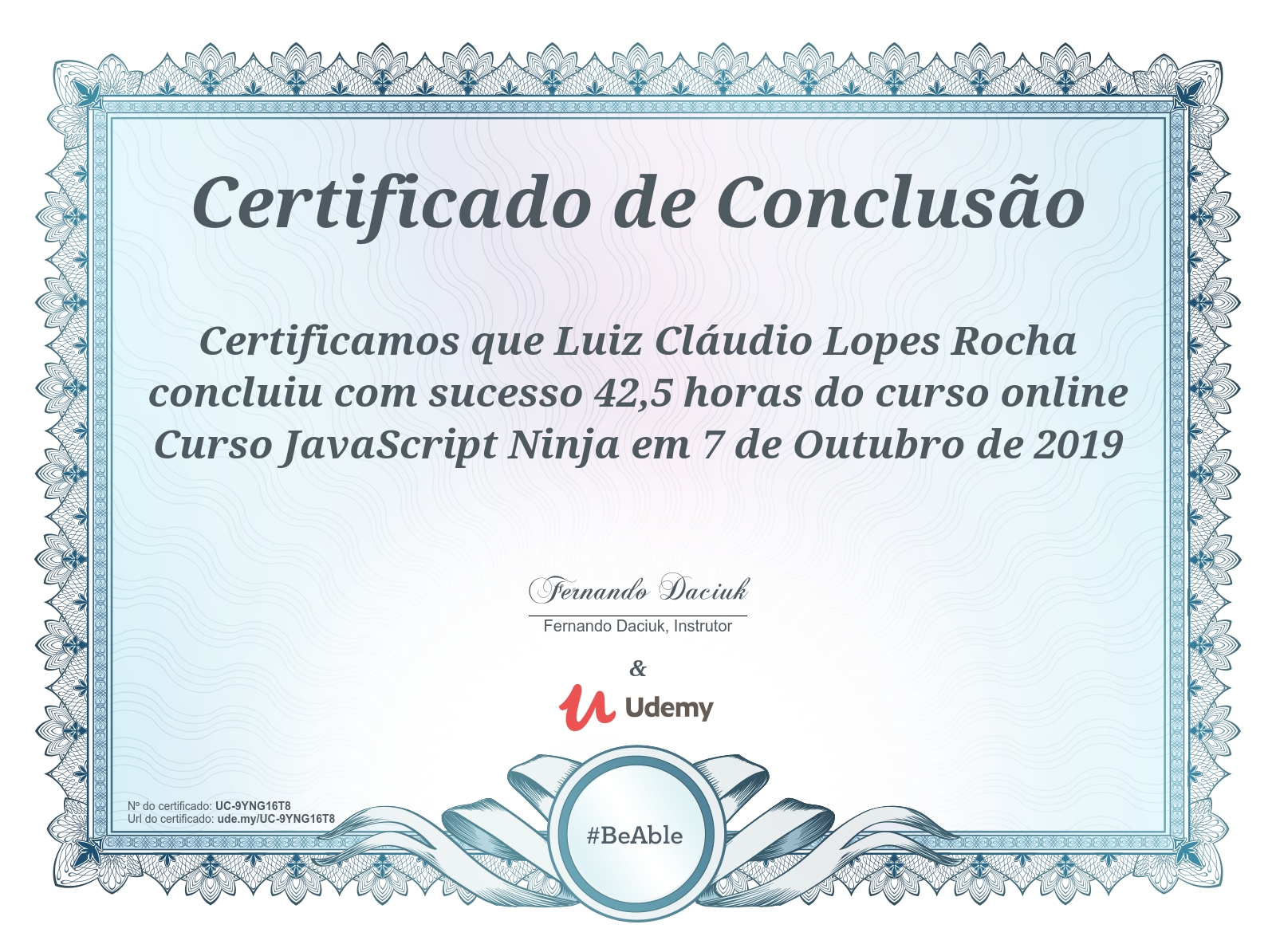 Luiz Cláudio - Front-end Developer | JavaScript | TypeScript | React.js |  Node.js | Redux | Styled Components | Software Engineer | LinkedIn