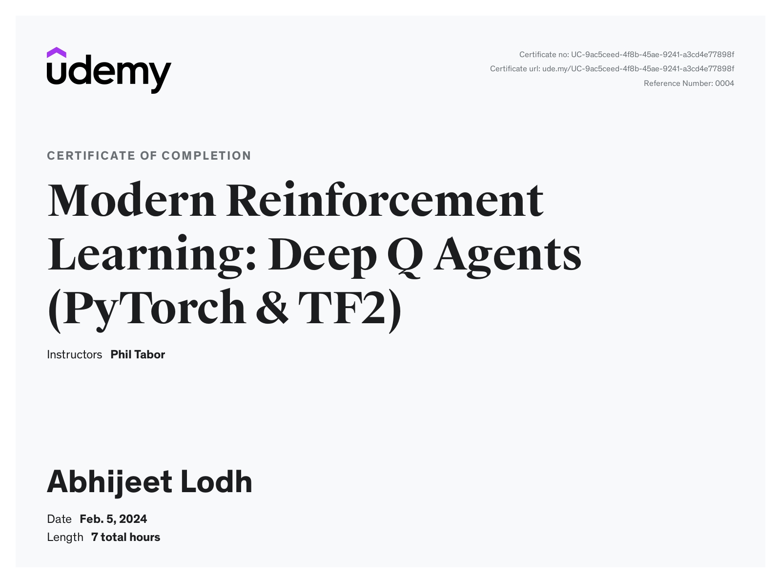 Reinforcement Learning