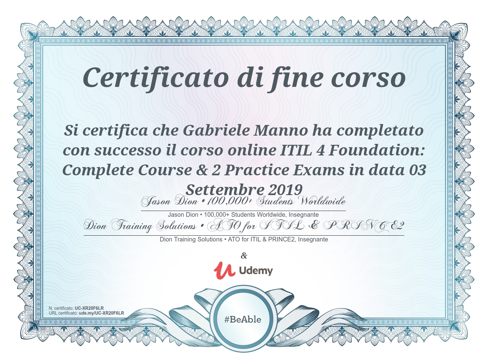 Oracle Associate Certification Gabriele Manno - ReActive | Gruppo AlmavivA | LinkedIn
