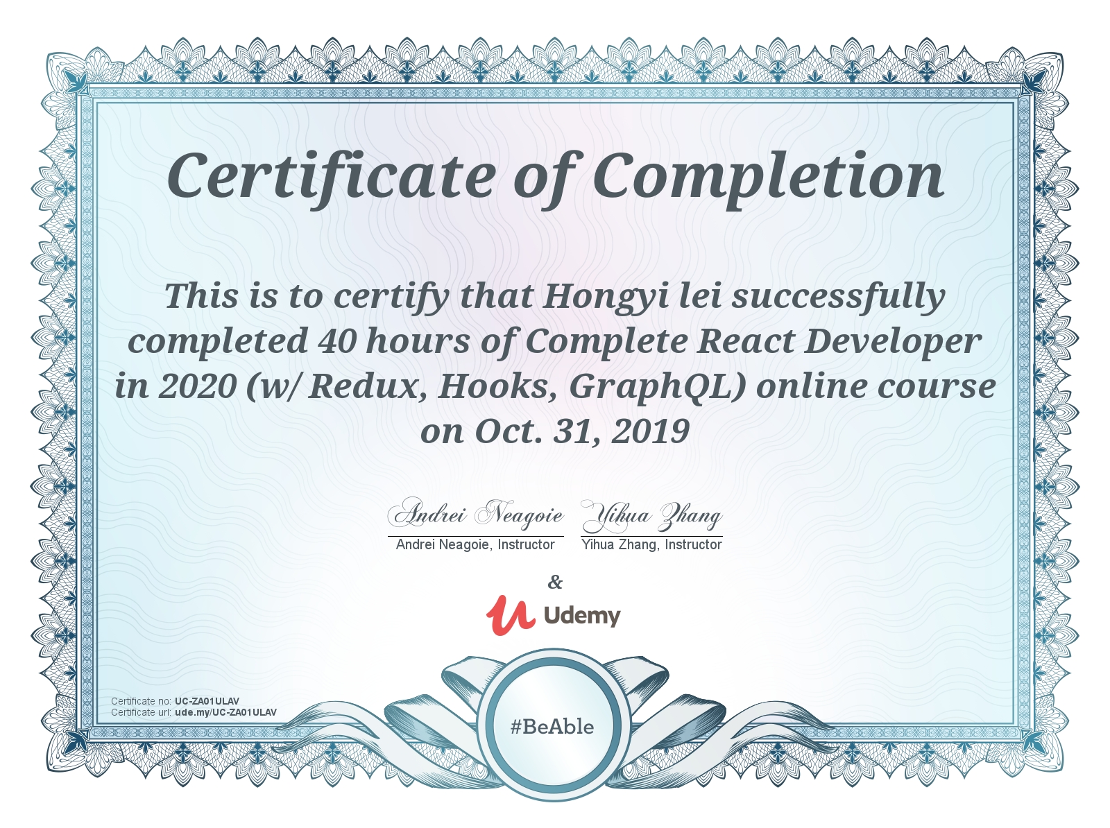 Hong Yi Lei - Principal Software Engineer at Cognizant | LinkedIn