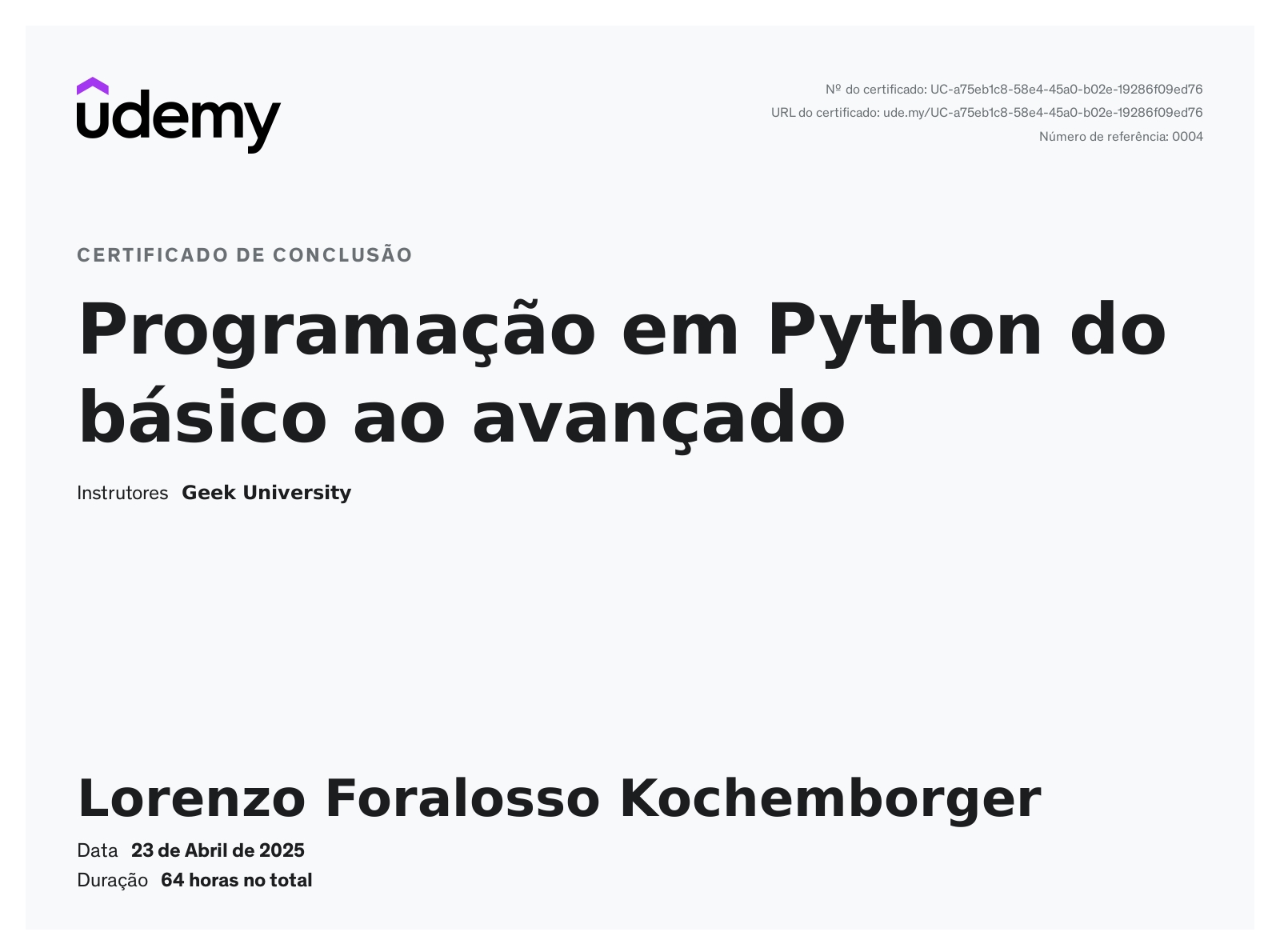 capitani group on linkedin: desenvolvedor python... Lorenzo Kochemborger - Estudante de Engenharia de Software | Python ...