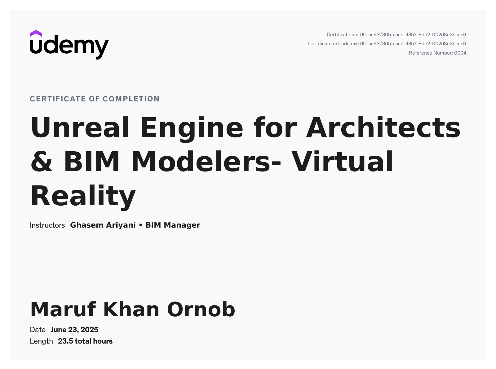 Unreal Engine & Game Development certificate
