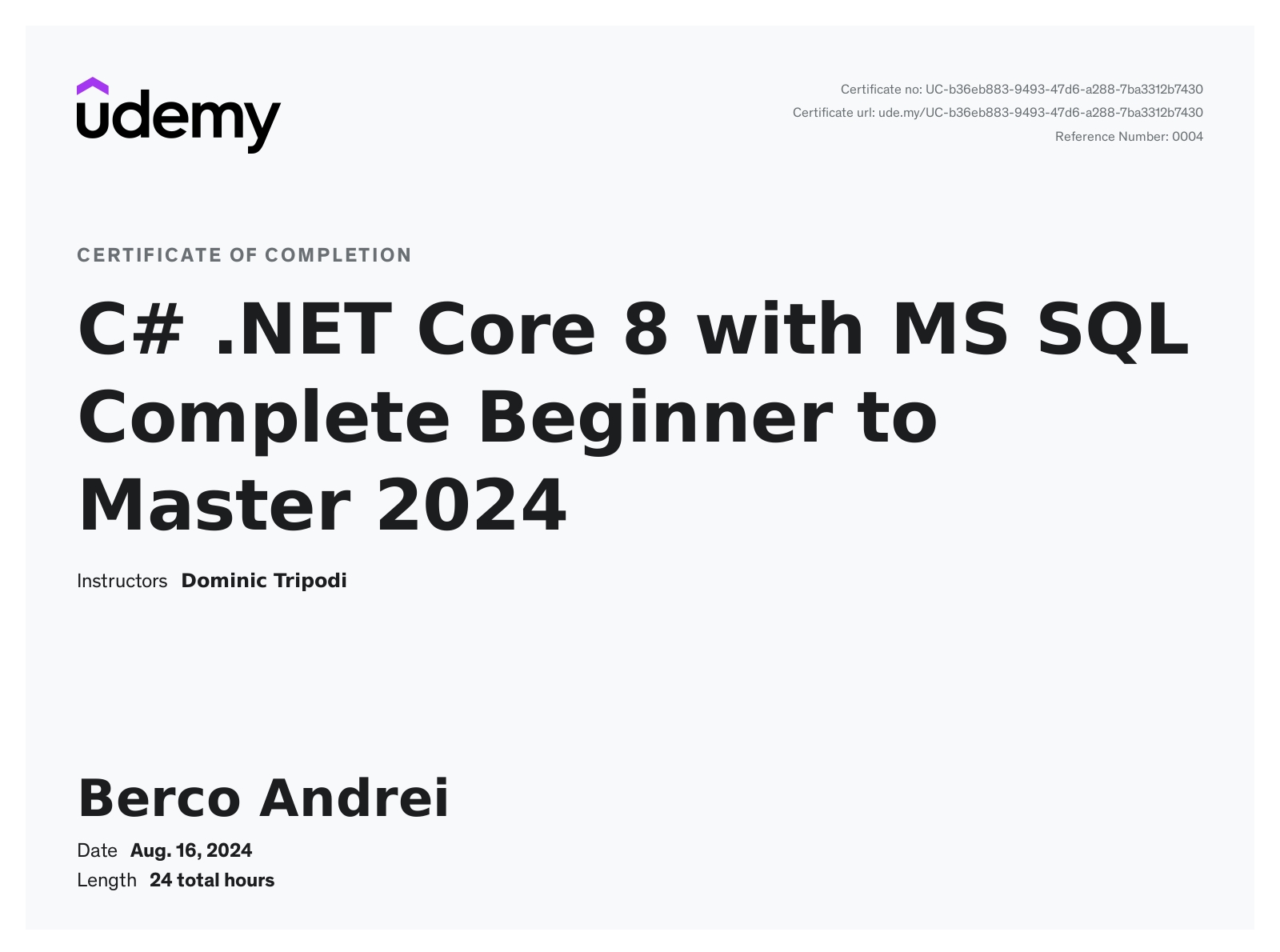 Berco Andrei - .NET & Python Developer | Backend Enthusiast | LinkedIn