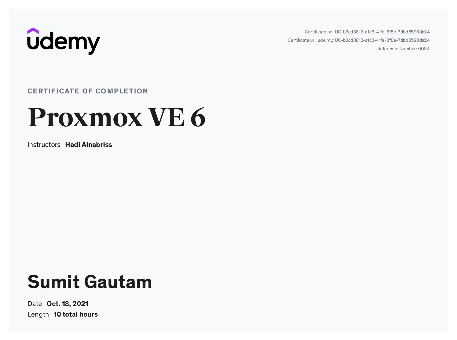 Proxmox VE6 - Udemy