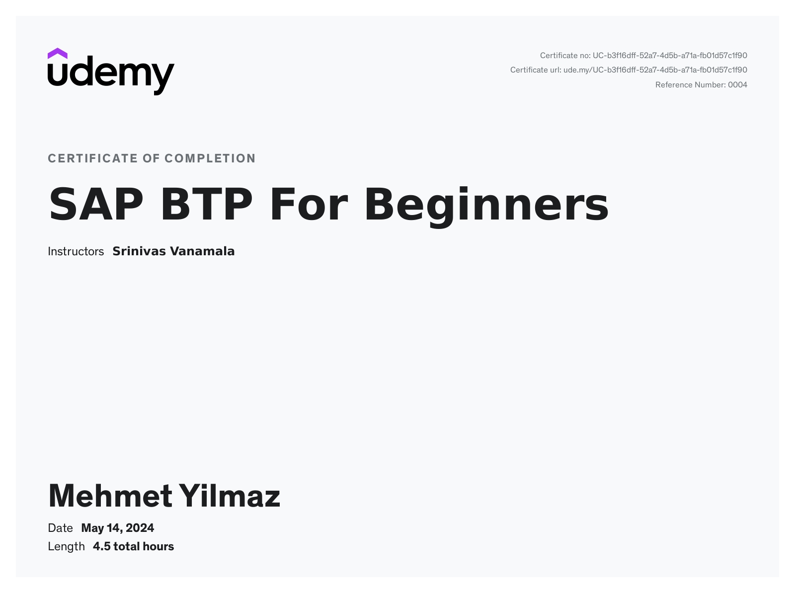 Mehmet Yilmaz – Sap Advanced Business Application Programming Developer ...