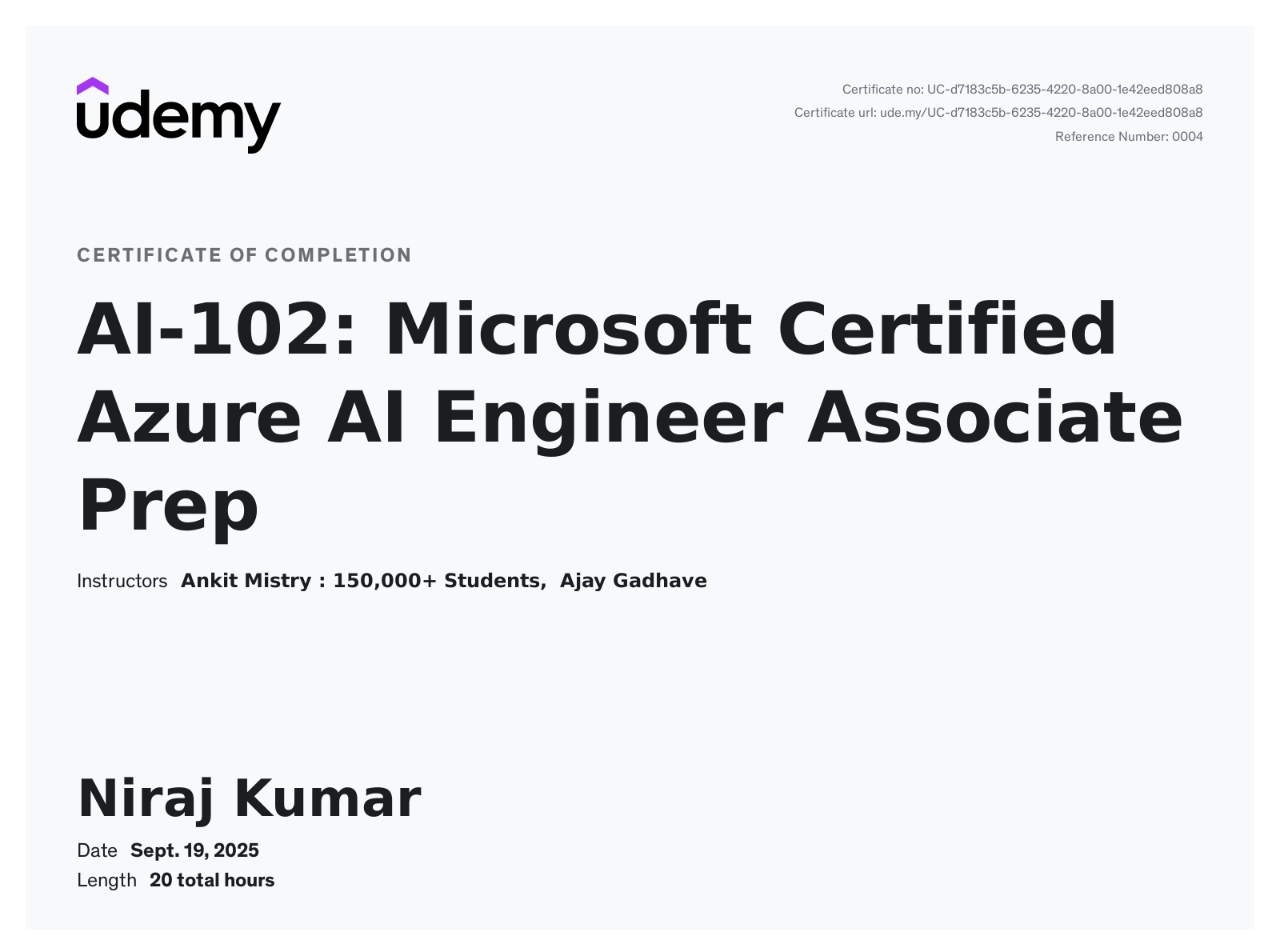 Niraj Kumar - Senior Specialist - Software Engineering | Gen AI | .Net ...