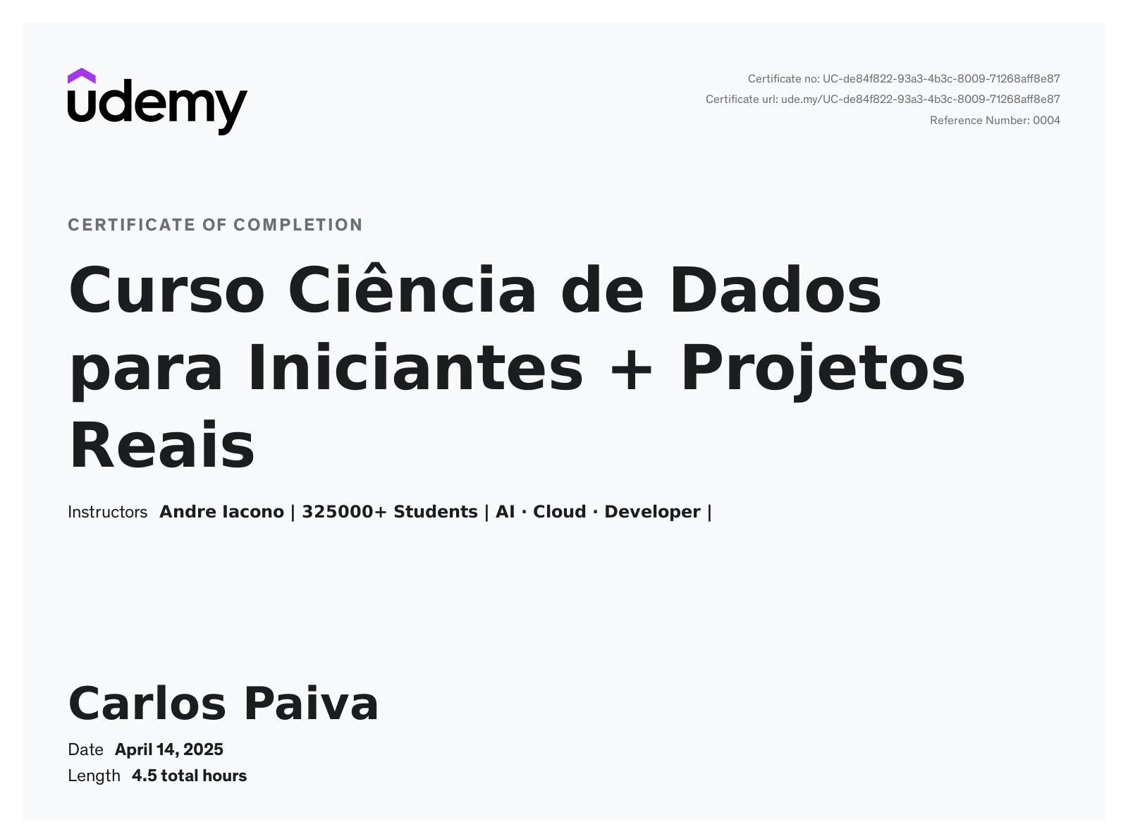 Carlos Paiva - BACK-END DEVELOPER | PYTHON | SQL | MySQL | DJANGO ...