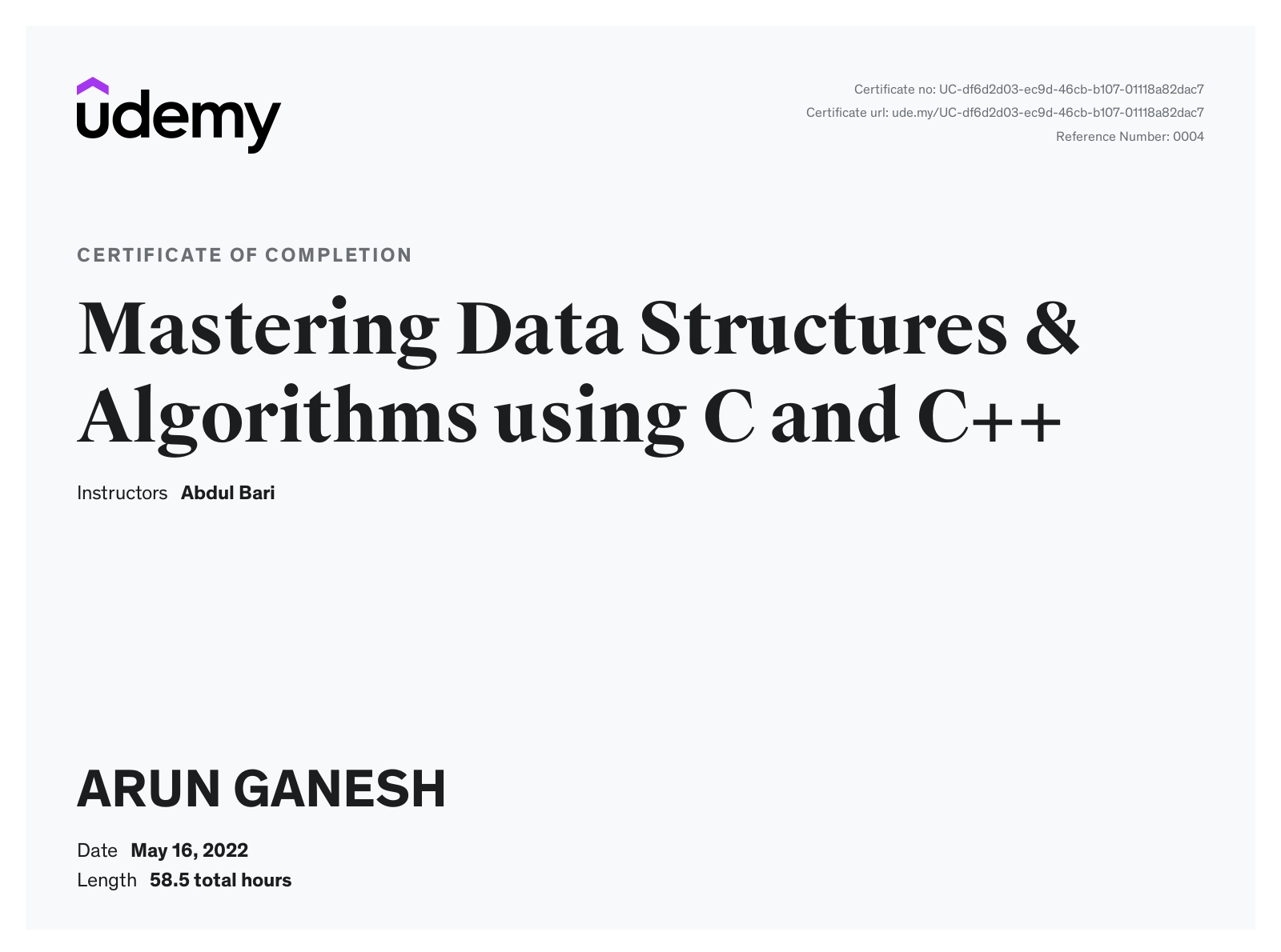Arun Ganesh - Software Developer | C , C++ , Java , DSA , System Design ...