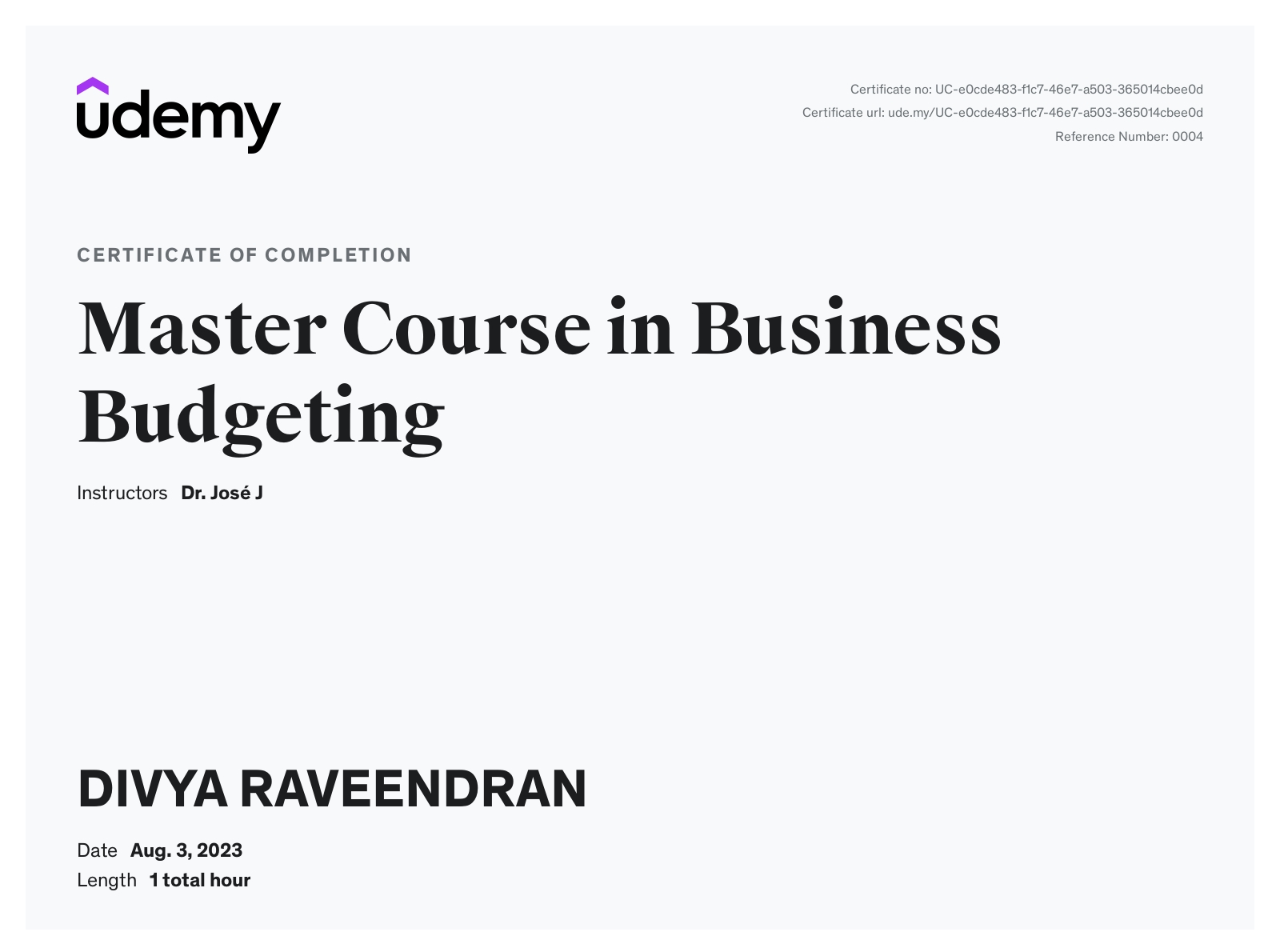 Master Course in Business Budgeting