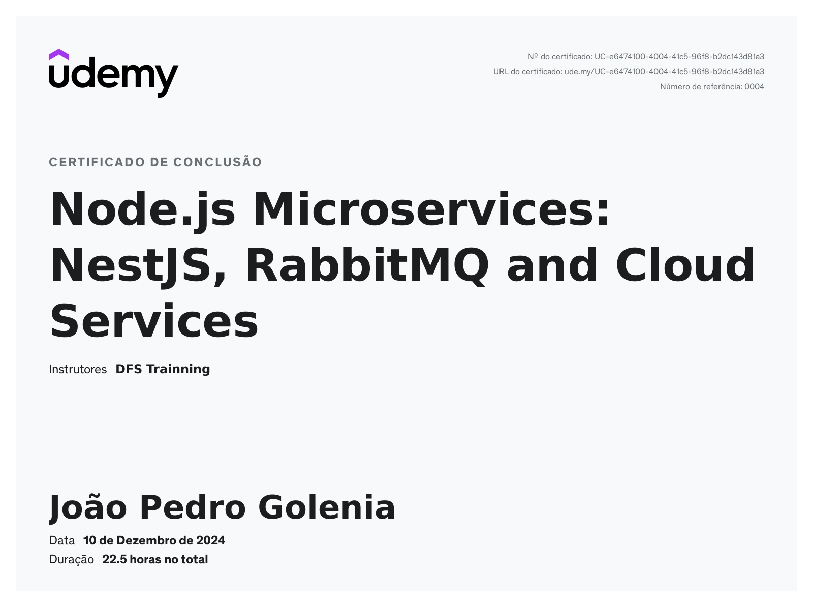 João Pedro Golenia - Desenvolvedor Back-End - Compass UOL | LinkedIn